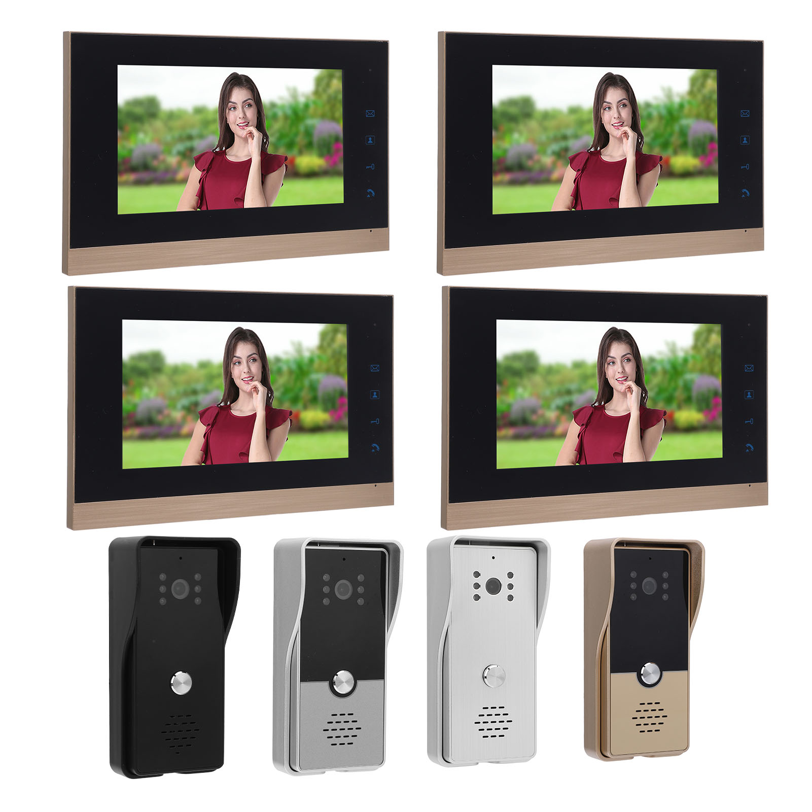 Video Intercom System Wired HD CMOS Sensor One Key Unlocking Touch Control Kit - Picture 26 of 36