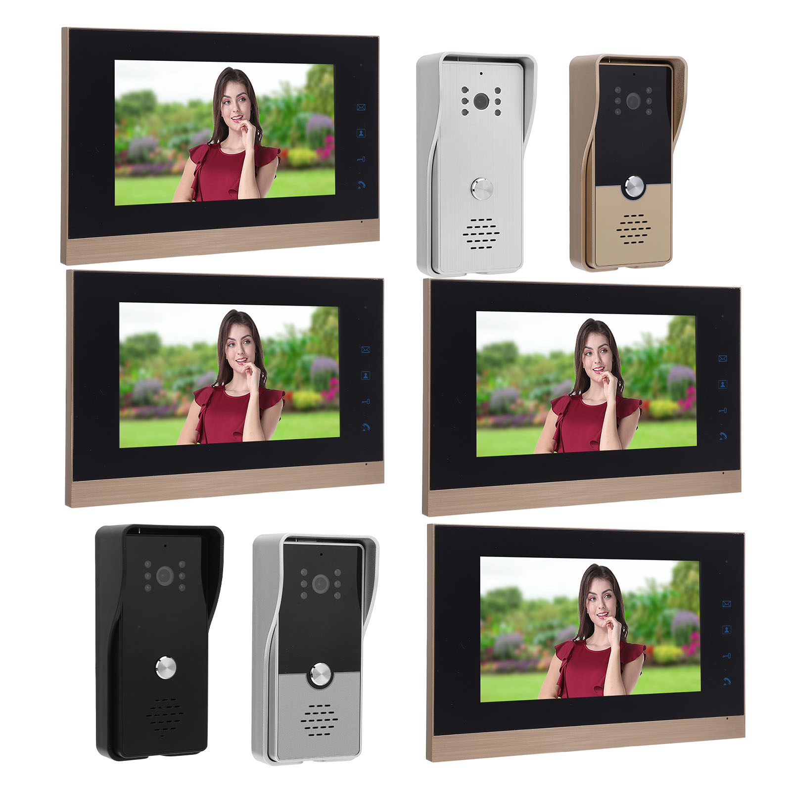 Video Intercom System Wired HD CMOS Sensor One Key Unlocking Touch Control Kit - Picture 29 of 36