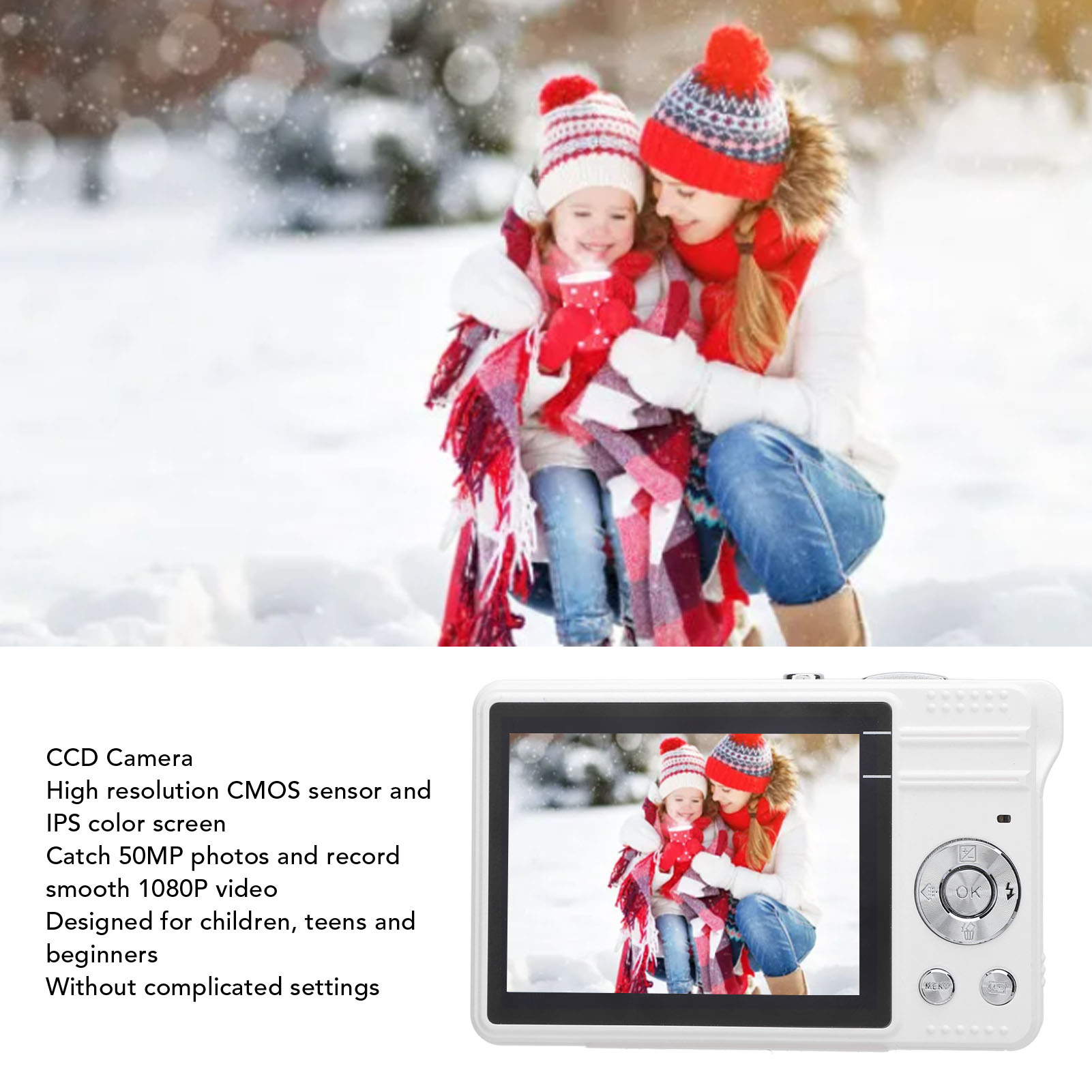 CCD Camera Vintage 2.8in HD Digital Video Recording Home School Student Sel - Picture 30 of 31