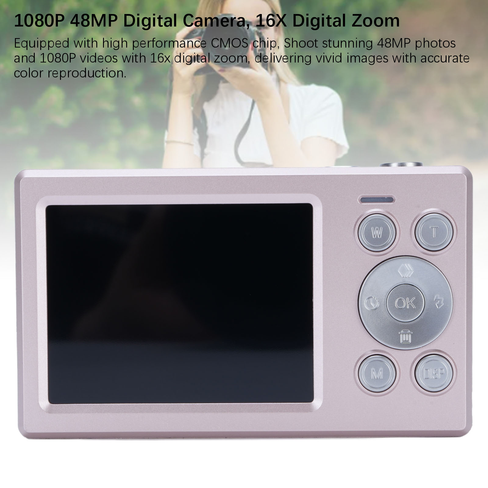 New 1080P Digital Camera 48MP Autofocus Compact Point And Shoot Camera 16X Zoom