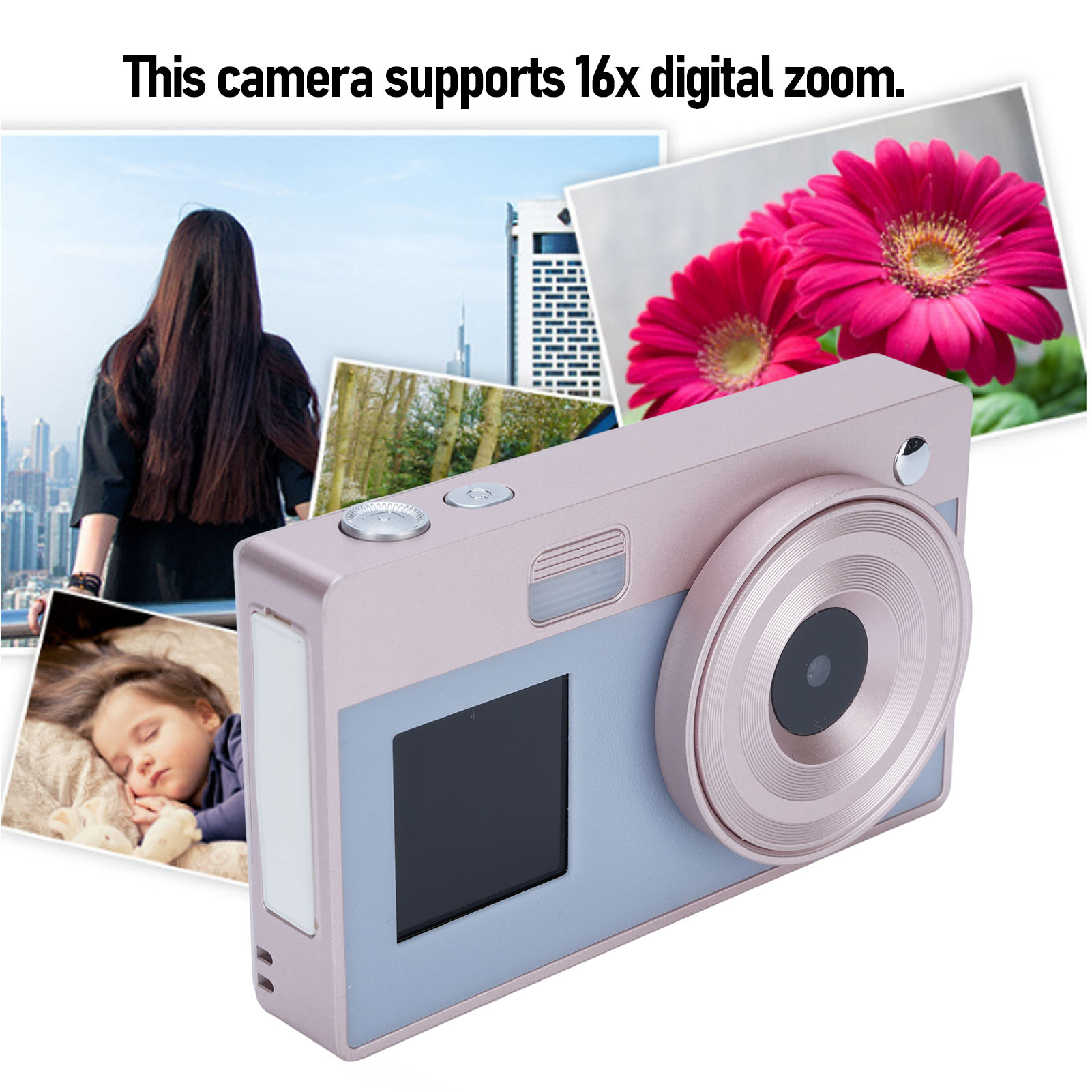 1080P Digital Camera 48MP Autofocus Compact Point And Shoot Camera 16X Zoom