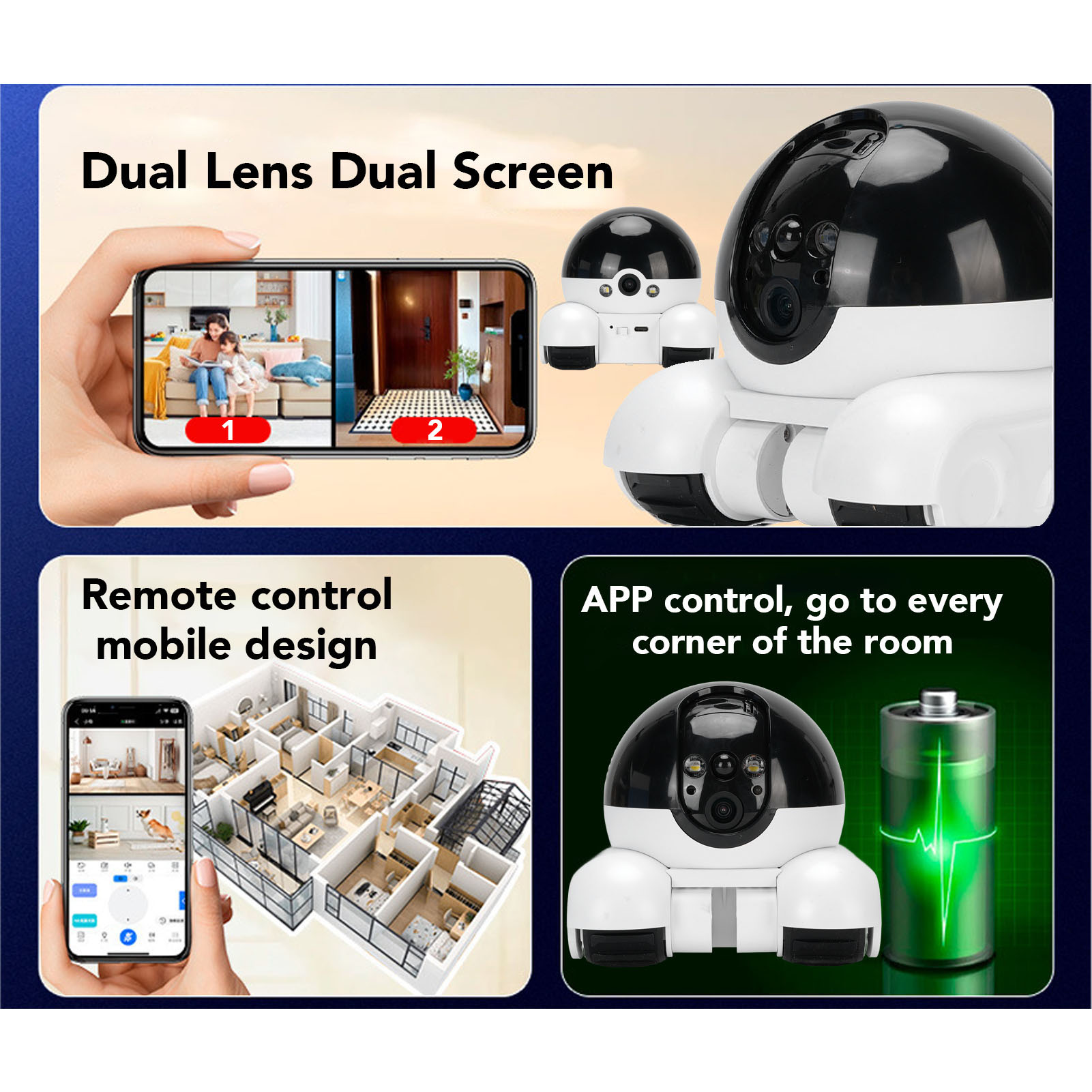 Hot 4G Pet Camera Dual Lens Home Security Camera Movable Indoor Cam 2 Way Talk - Picture 30 of 60