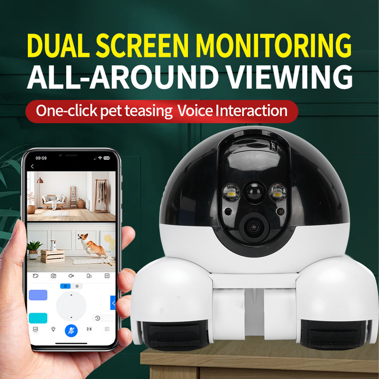 Hot 4G Pet Camera Dual Lens Home Security Camera Movable Indoor Cam 2 Way Talk - Picture 40 of 60