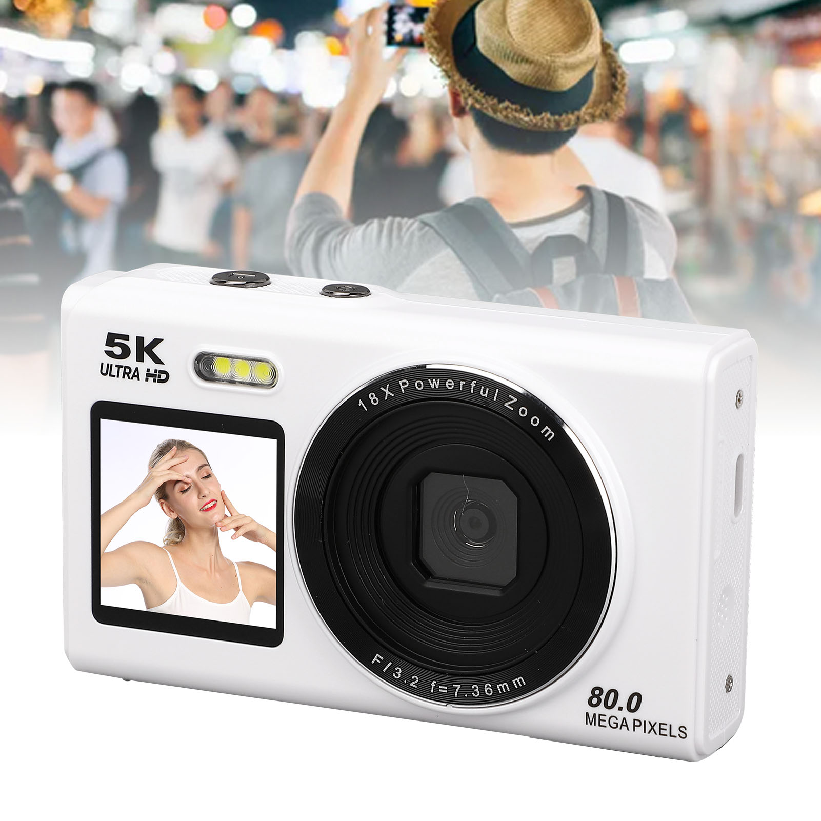 Digital Camera 5K 80MP Double Screen Autofocus 18x Zoom WiFi Camera With Flash - Picture 31 of 33