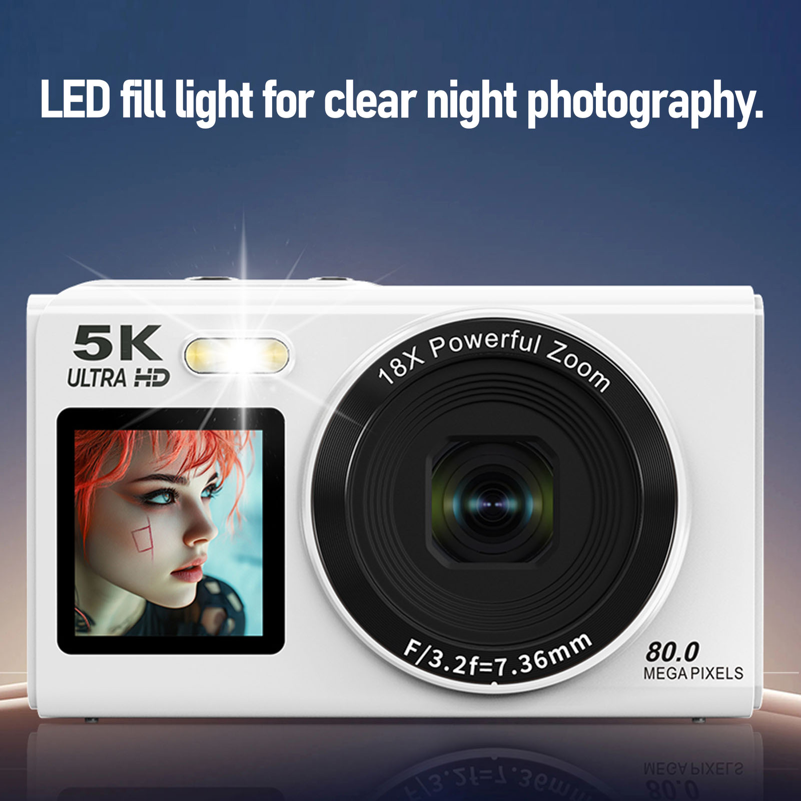 Digital Camera 5K 80MP Double Screen Autofocus 18x Zoom WiFi Camera With Flash - Picture 27 of 33