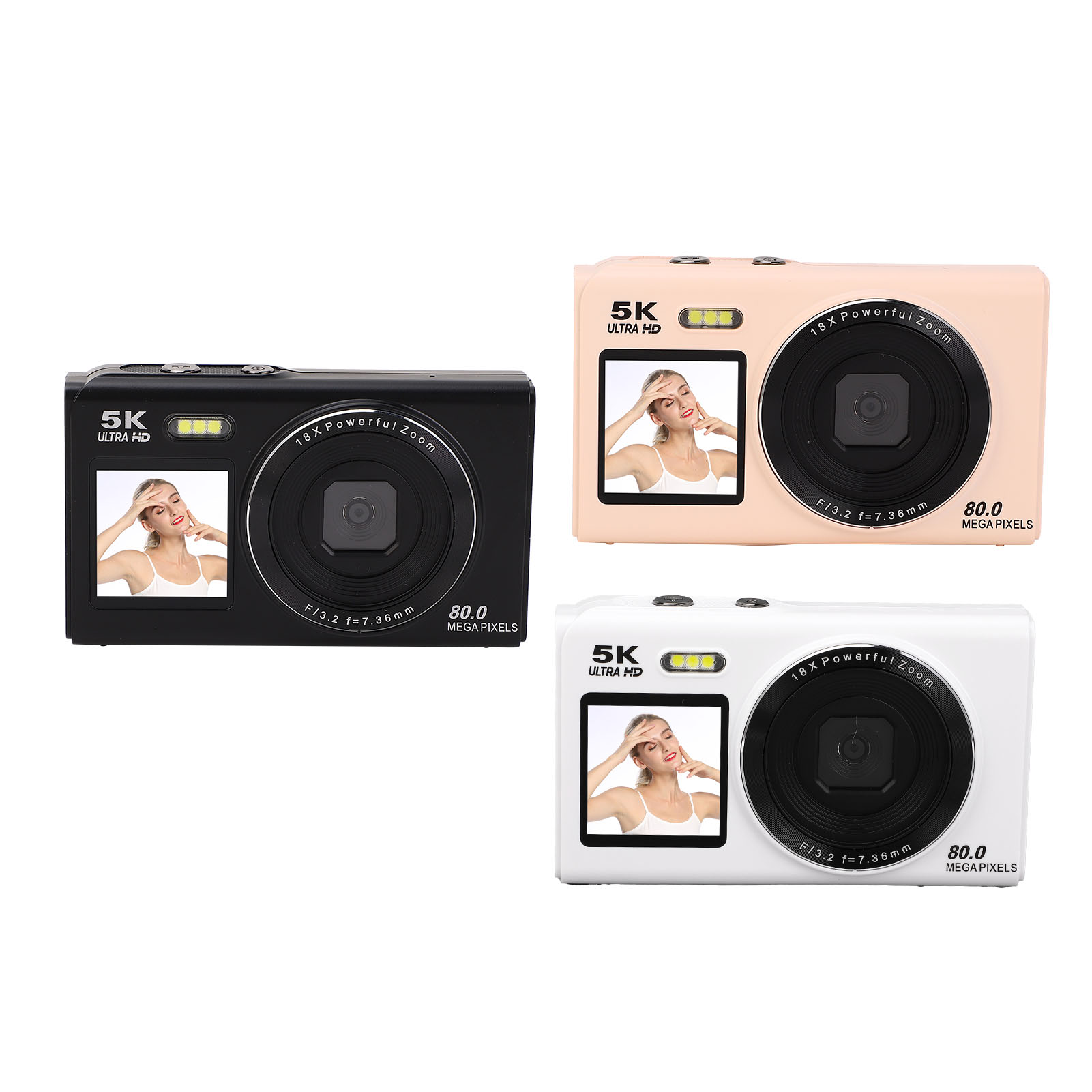 Digital Camera 5K 80MP Double Screen Autofocus 18x Zoom WiFi Camera With Flash - Picture 26 of 33