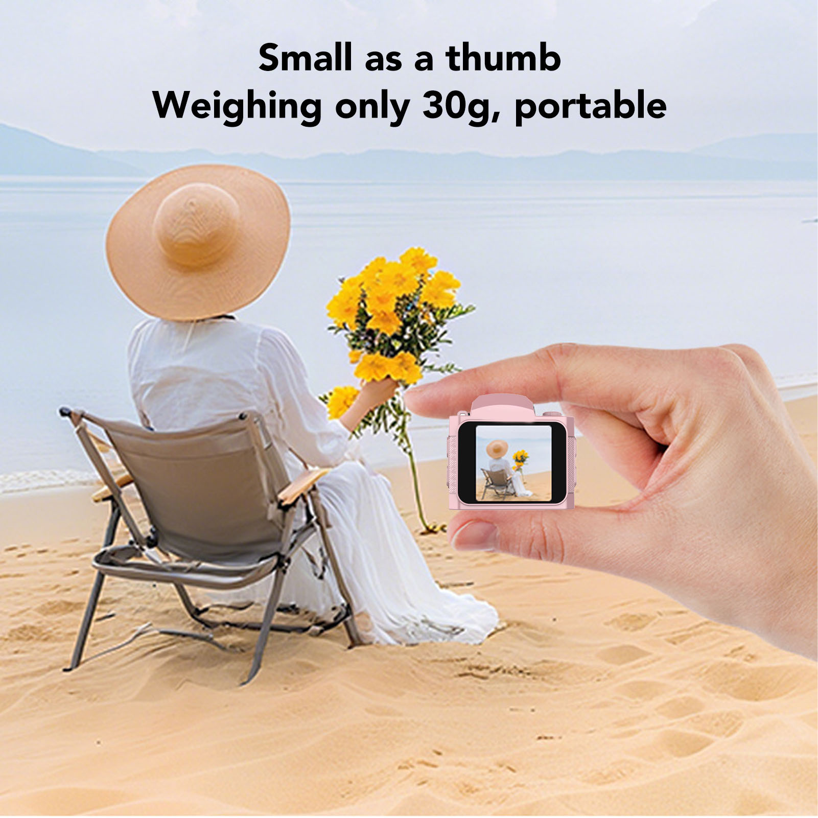 Keychain Digital Camera 64MP 4K Built In 19 Filter Effects 78° Wide Angle LED