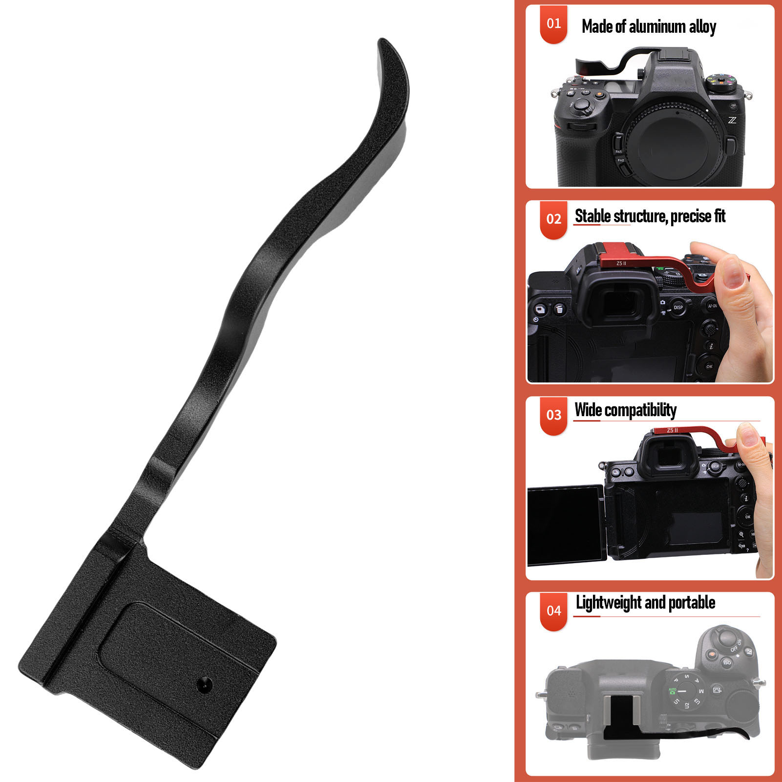 Metal Thumb Grip For Z5 Z6 Z7 Camera Hot Shoe - Picture 32 of 34