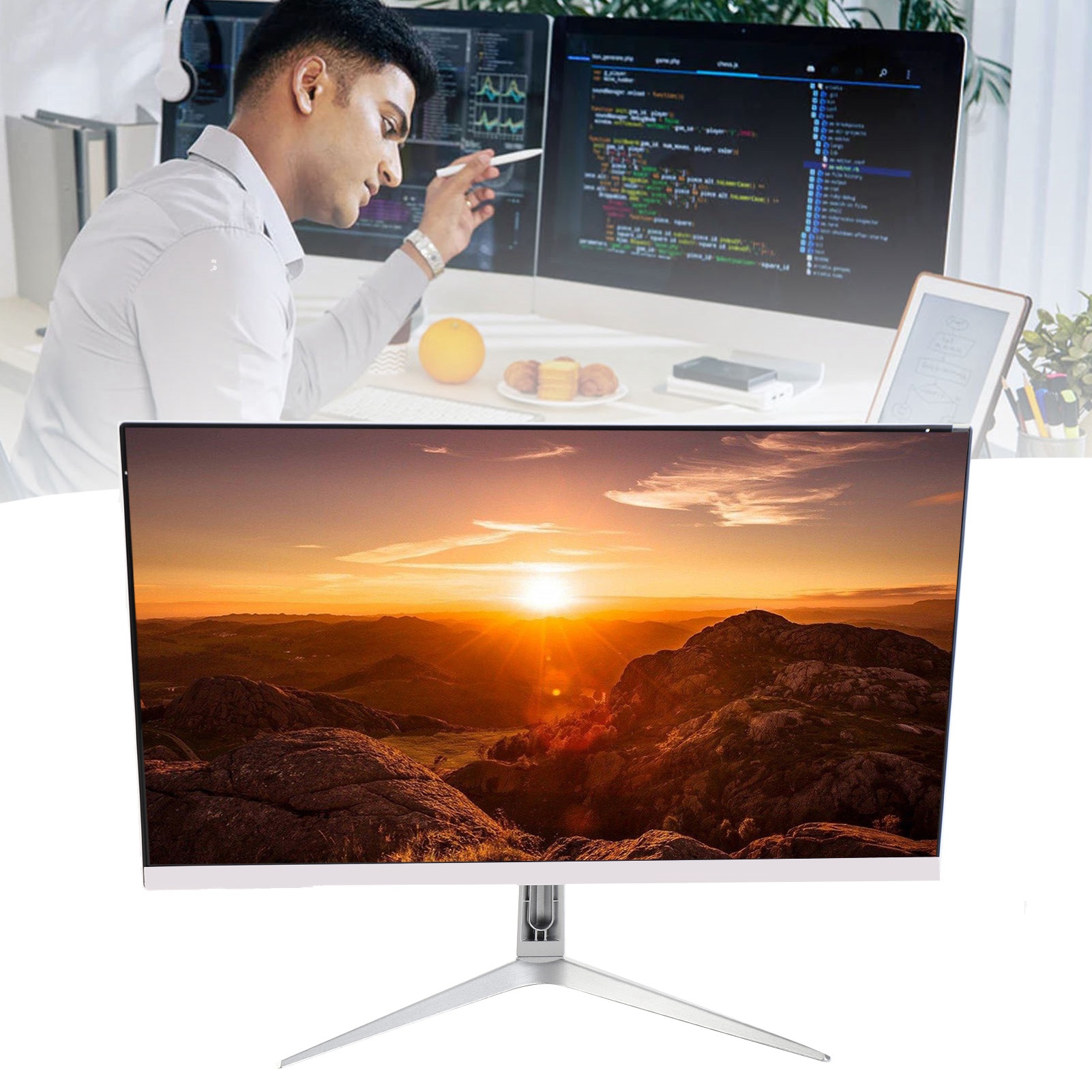 21.5in Monitor 16:10 75Hz 1920x1080 Ultra Slim HD VGA DC Port Desktop Monitor DB - Afbeelding 14 van 21