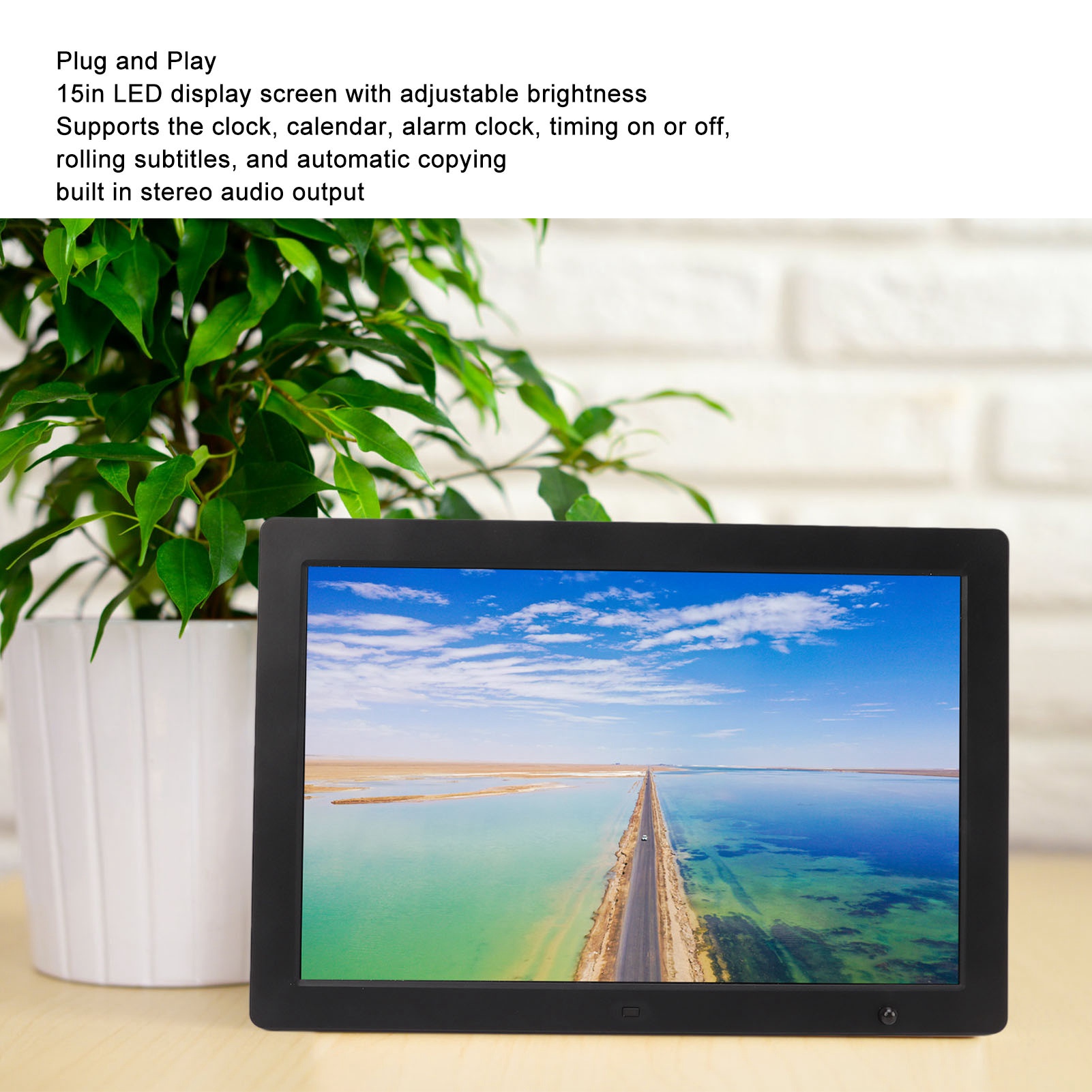 15in Digital Photo Frame Body Induction 1080P Electronic Album Support Video NEW - Afbeelding 15 van 18