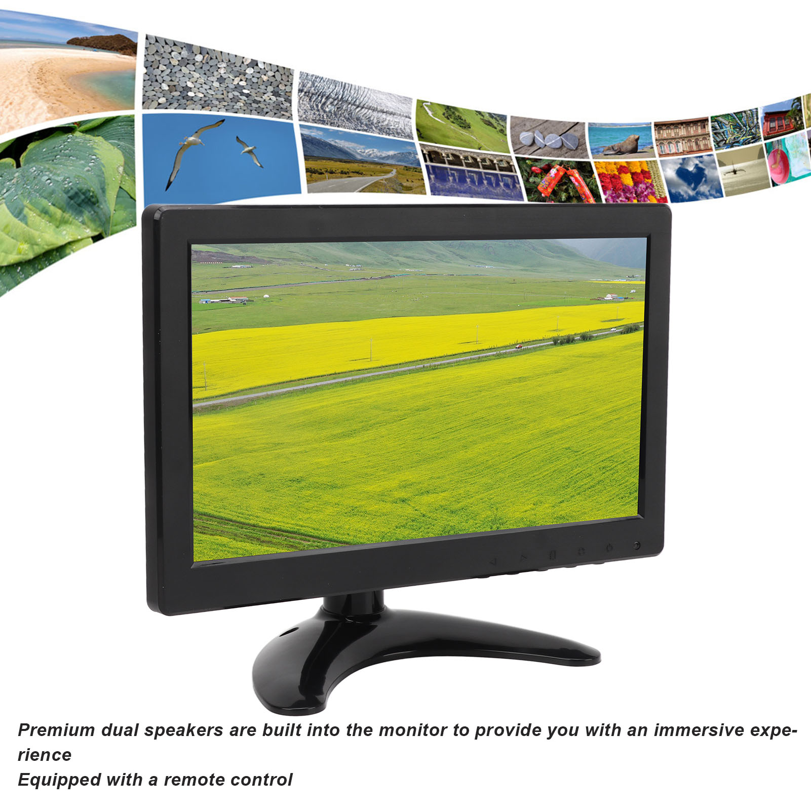 9in TFT LCD Computer Monitor With Multi Input Interface Speaker HD Color Gam NEW - Afbeelding 18 van 18