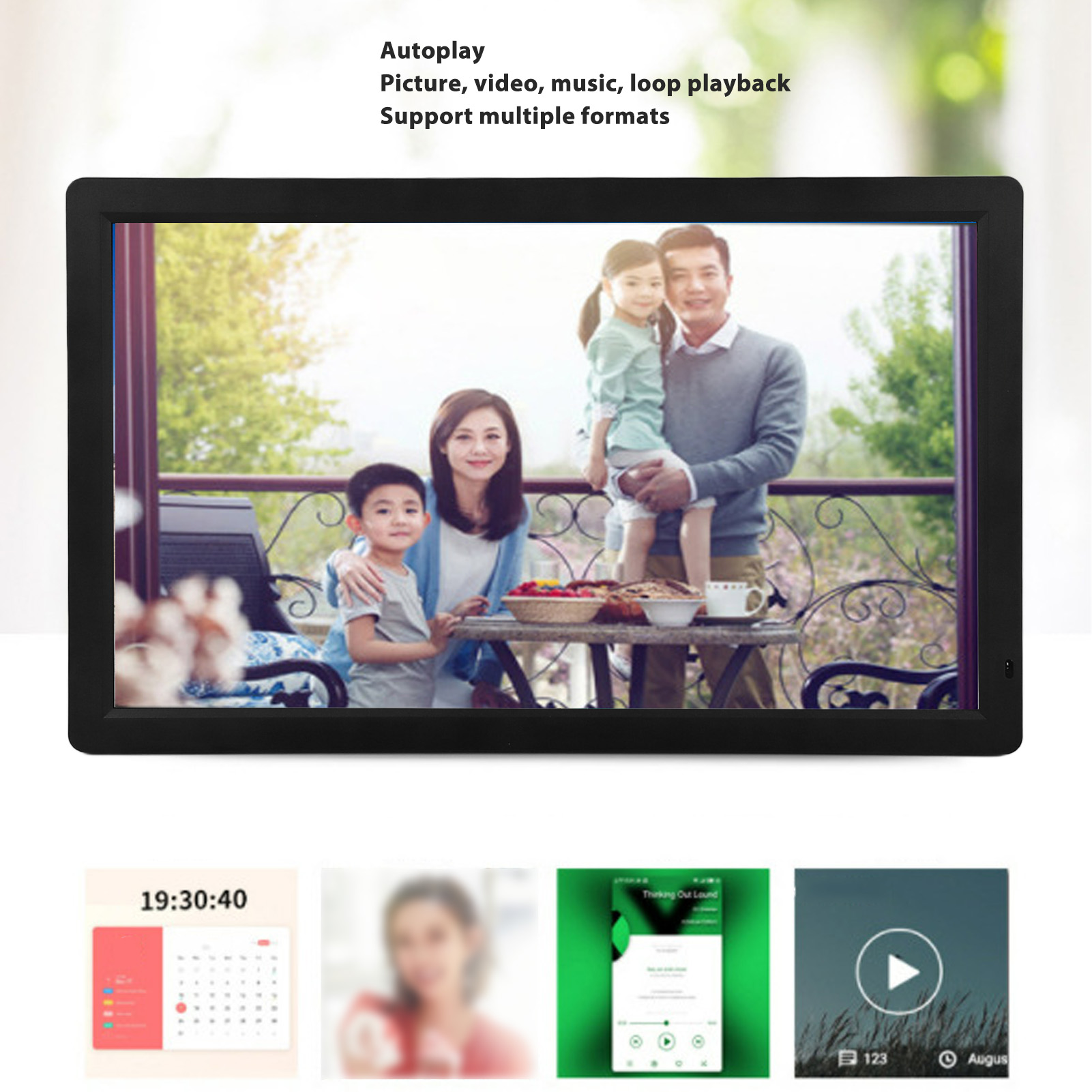 Digital Picture Frame 32in 1920x1080P HD 178° Ultra Wide Angle IPS Screen Ca NEW - Afbeelding 13 van 18