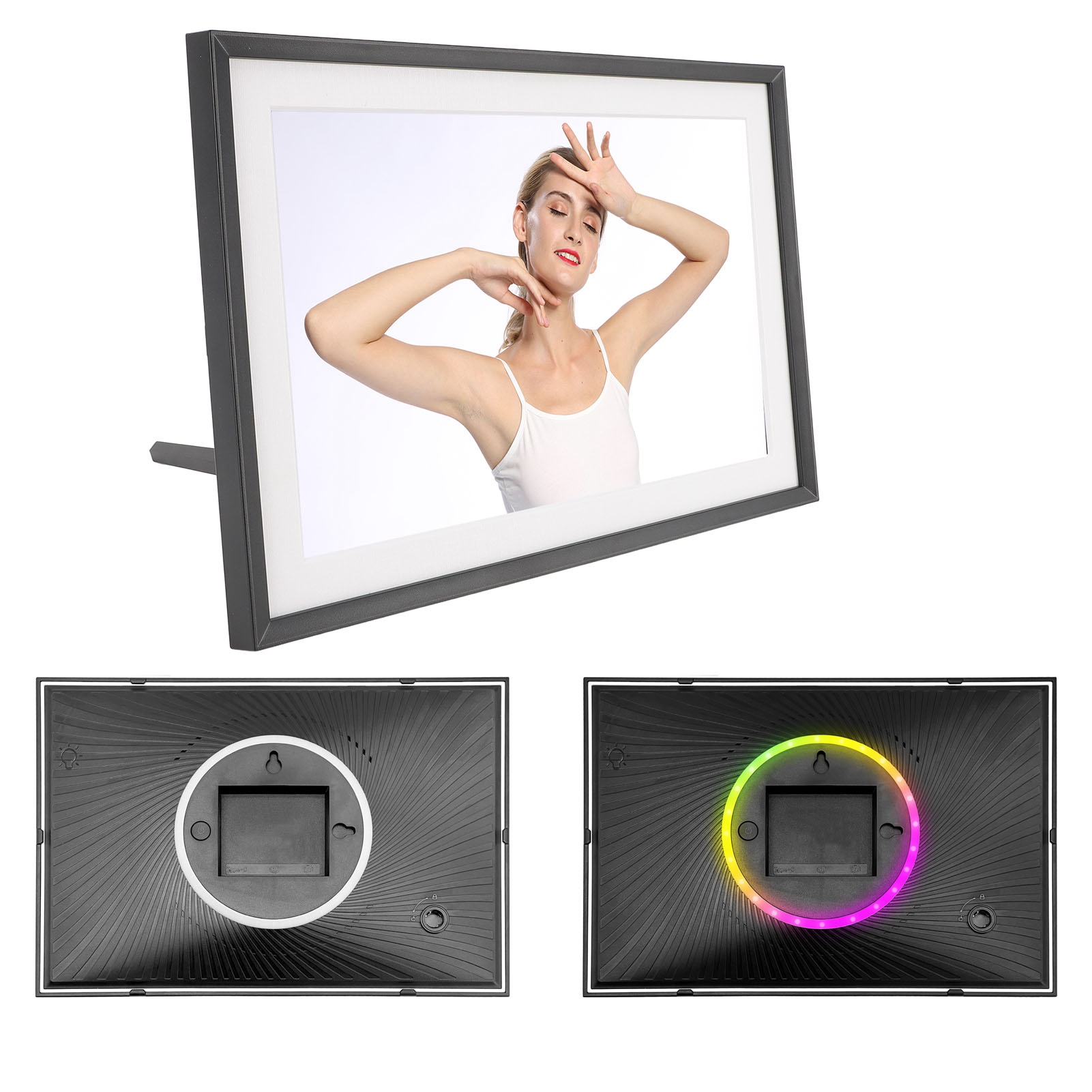 Digital Picture Frame LED Colorful Lights 10.1in HD 1280x800 Touch Screen Au BEA - Picture 15 of 24