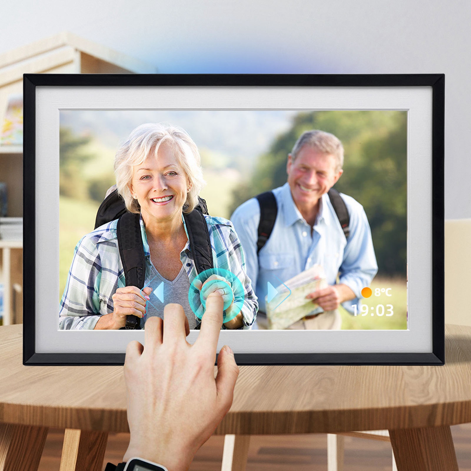 Digital Picture Frame LED Colorful Lights 10.1in HD 1280x800 Touch Screen Au BEA - Picture 19 of 24