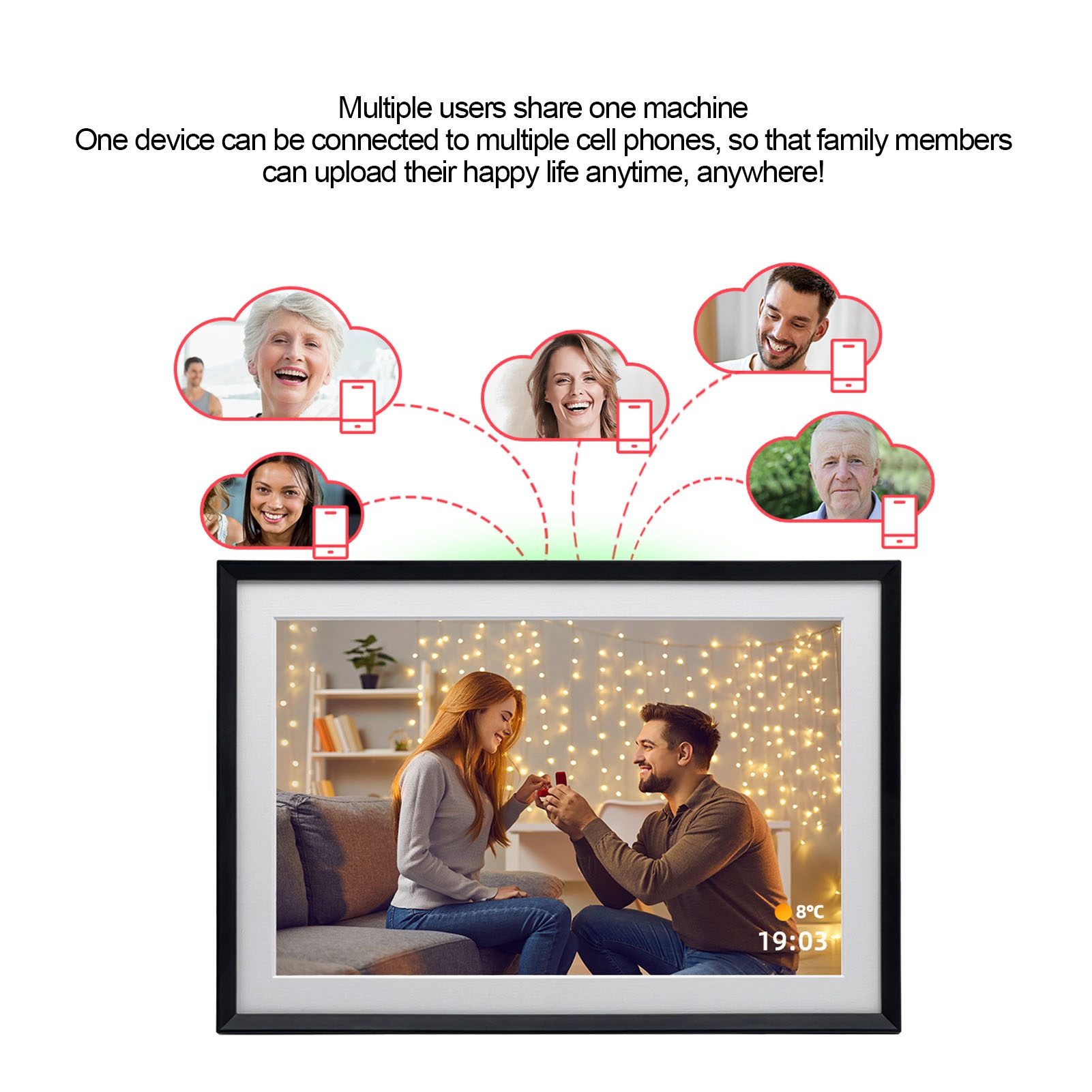 Digital Picture Frame LED Colorful Lights 10.1 Inch HD 1280x800 Touch Scre For - Picture 17 of 21