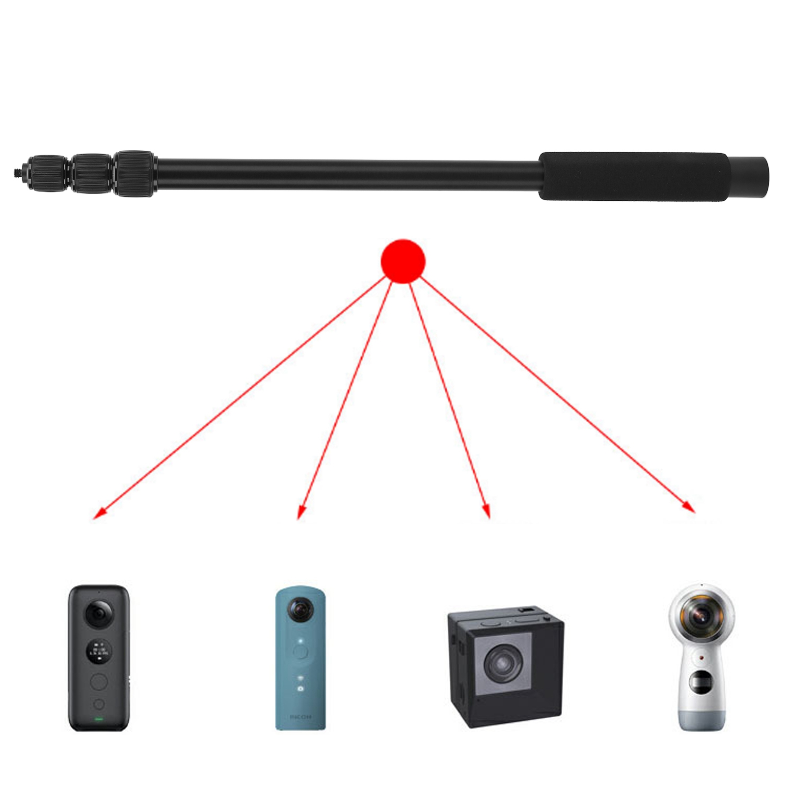 Mic Boom Arm Portable Soft Foam Handle Easy Operation Aluminium Alloy High