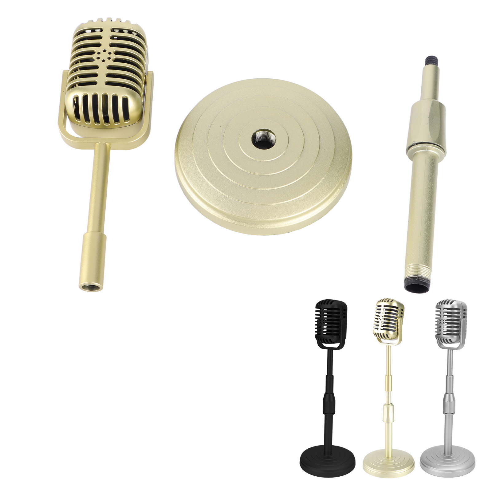 Simulation Old Fashioned Microphone Model With Stable Base And Support Rod R NEW - Afbeelding 13 van 21
