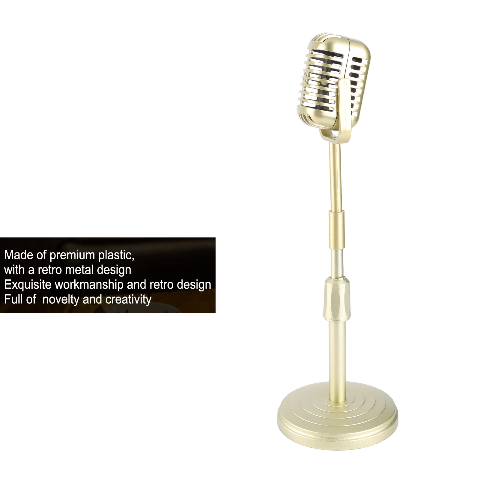 Simulation Old Fashioned Microphone Model With Stable Base And Support Rod R NEW - Afbeelding 19 van 21