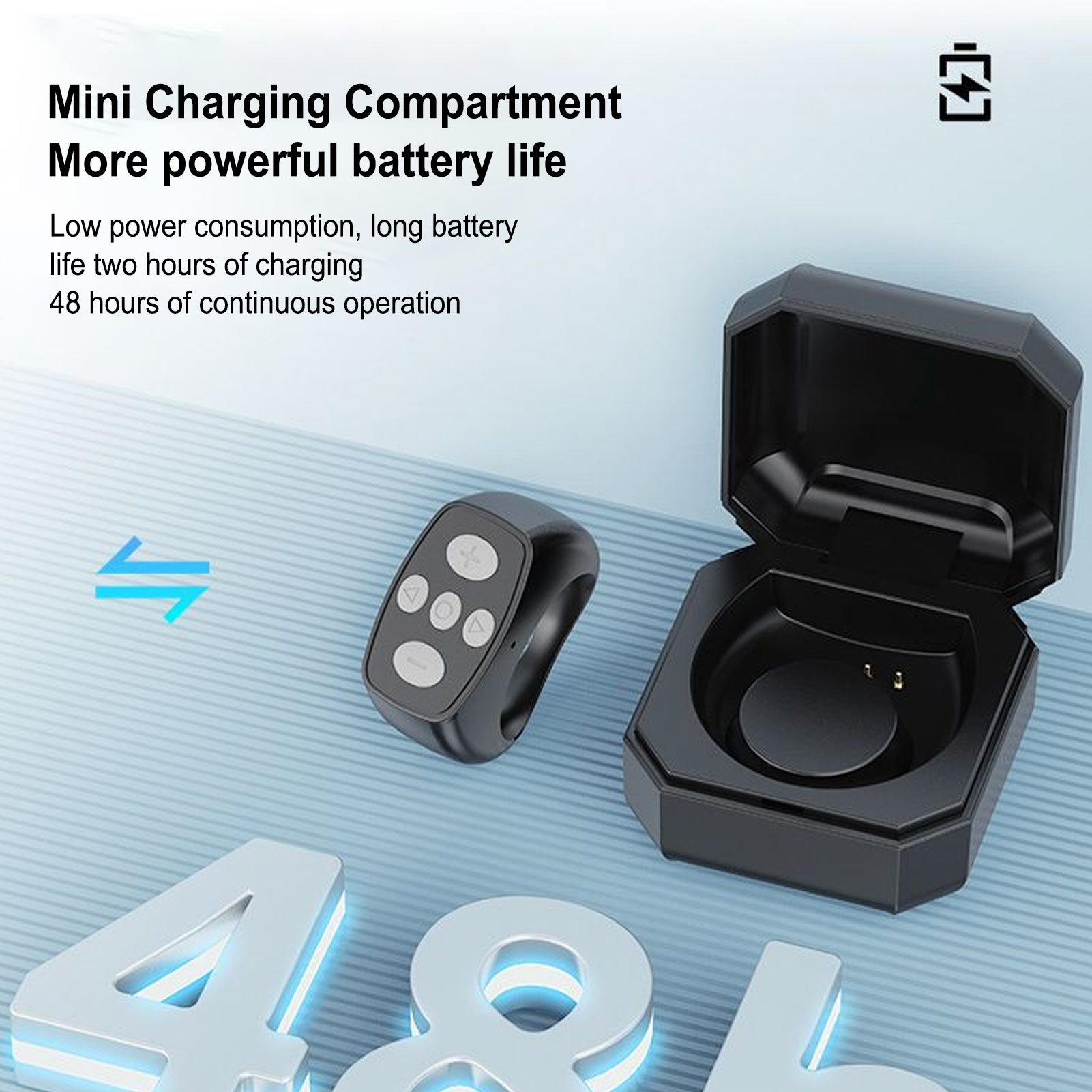 BT Remote Control Ring 10M With 200mAh Charging Compartment Remote Control US - Photo 20 sur 21