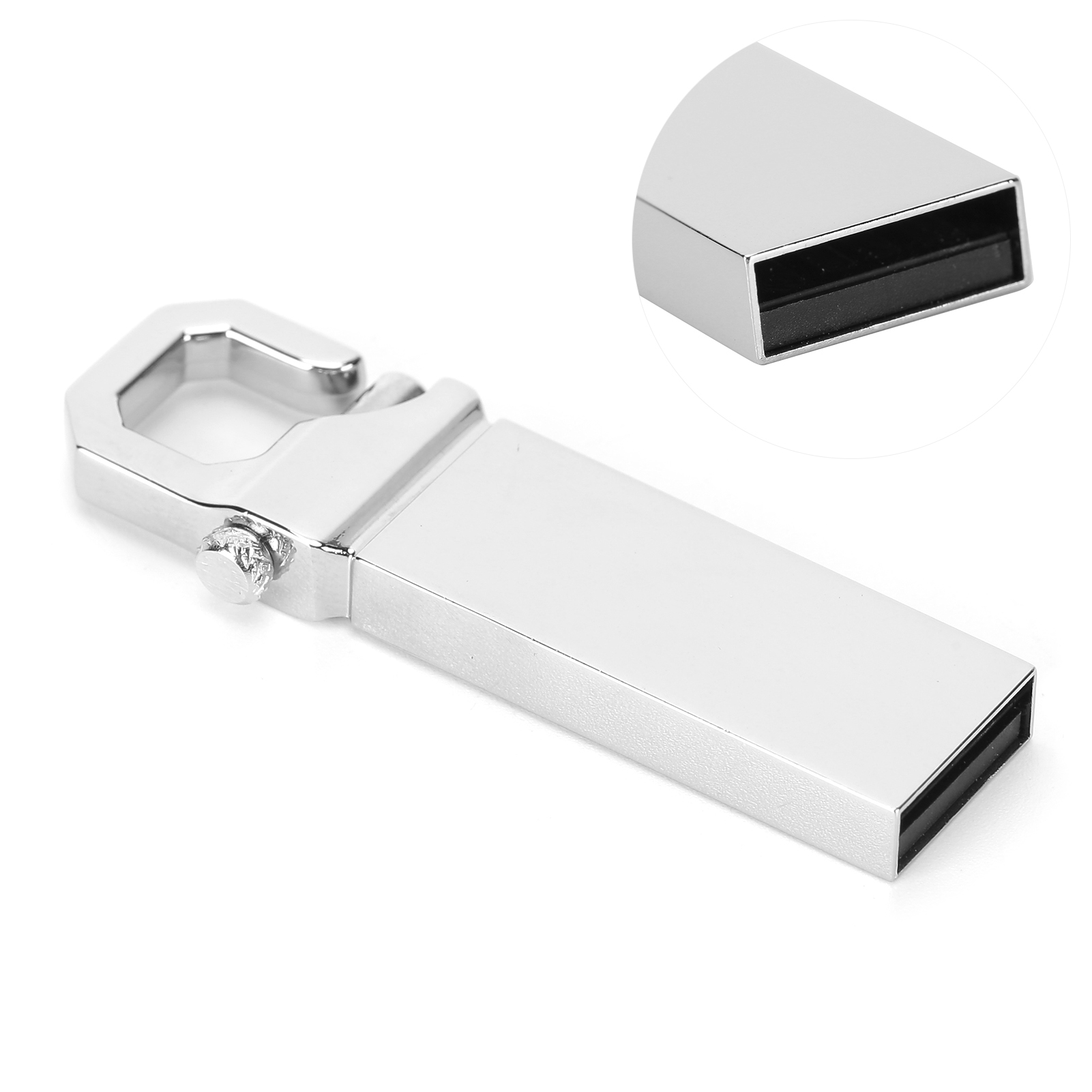 U Disk Memory Stick USB 2.0 Metal Mini Portable With Buckle Shape Computer Su FY - Afbeelding 21 van 23