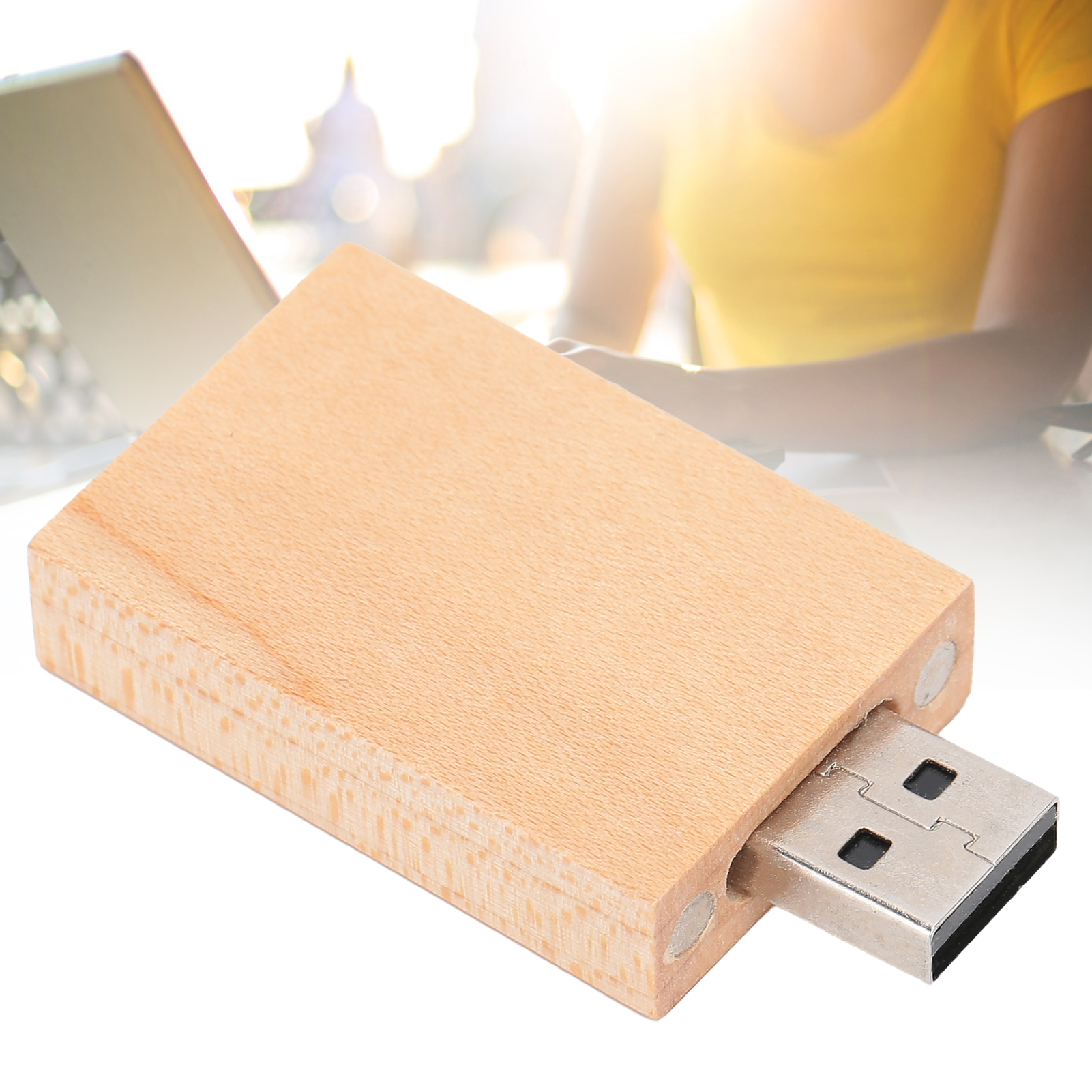 Wooden U Disk Portable USB Flash Drive Memory Stick Computer Parts With Box C FY - Afbeelding 24 van 31