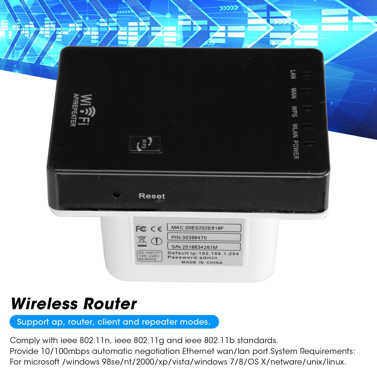 Wireless Network Router Wifi Single Boost Repeater SSID Amplifier 300mbps 100 DB - Photo 15/21