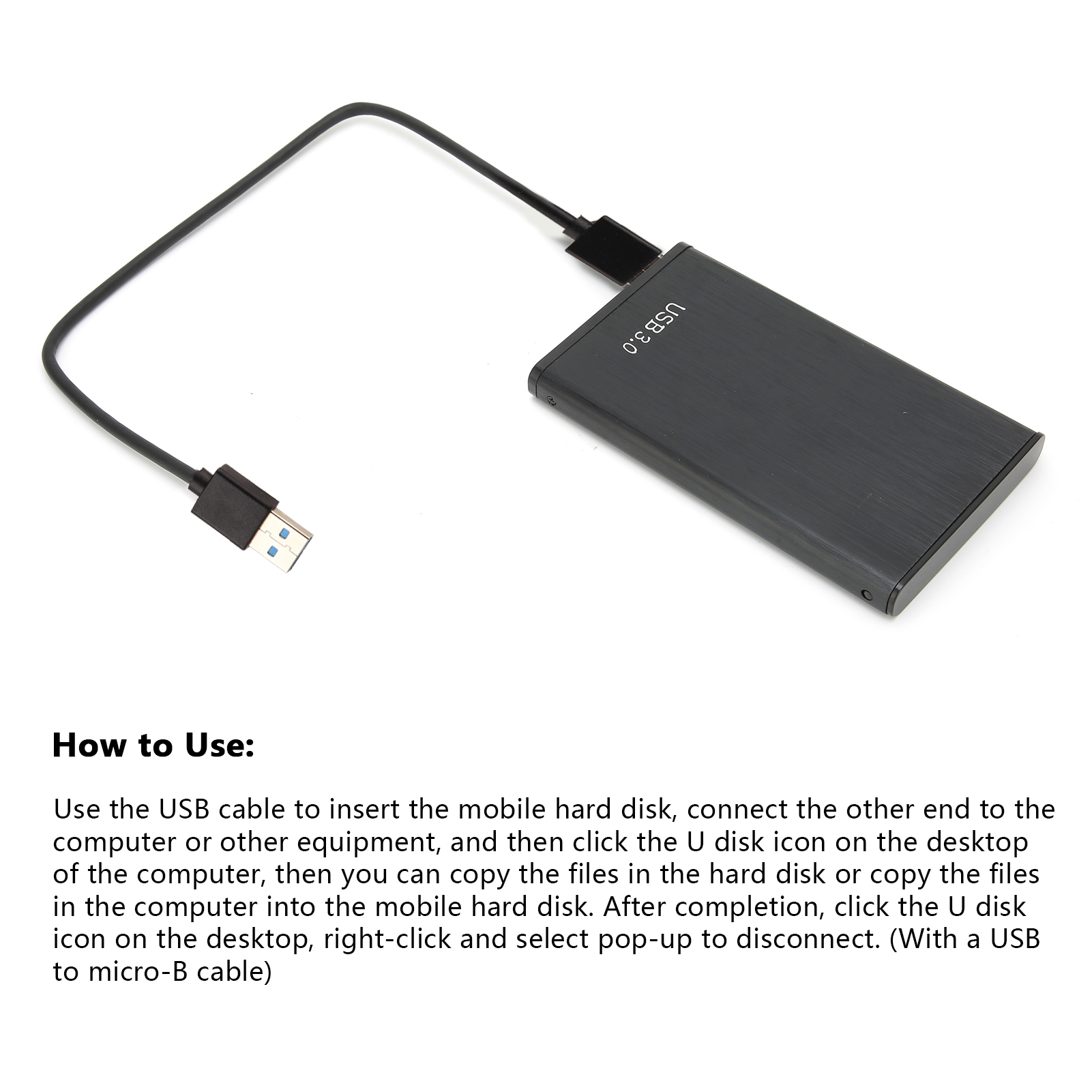 Mobile Hard Drive Black USB3.0 For OS X/XP/Win7/Win8/Win10/ GK18 2.5ines DB - Afbeelding 27 van 27