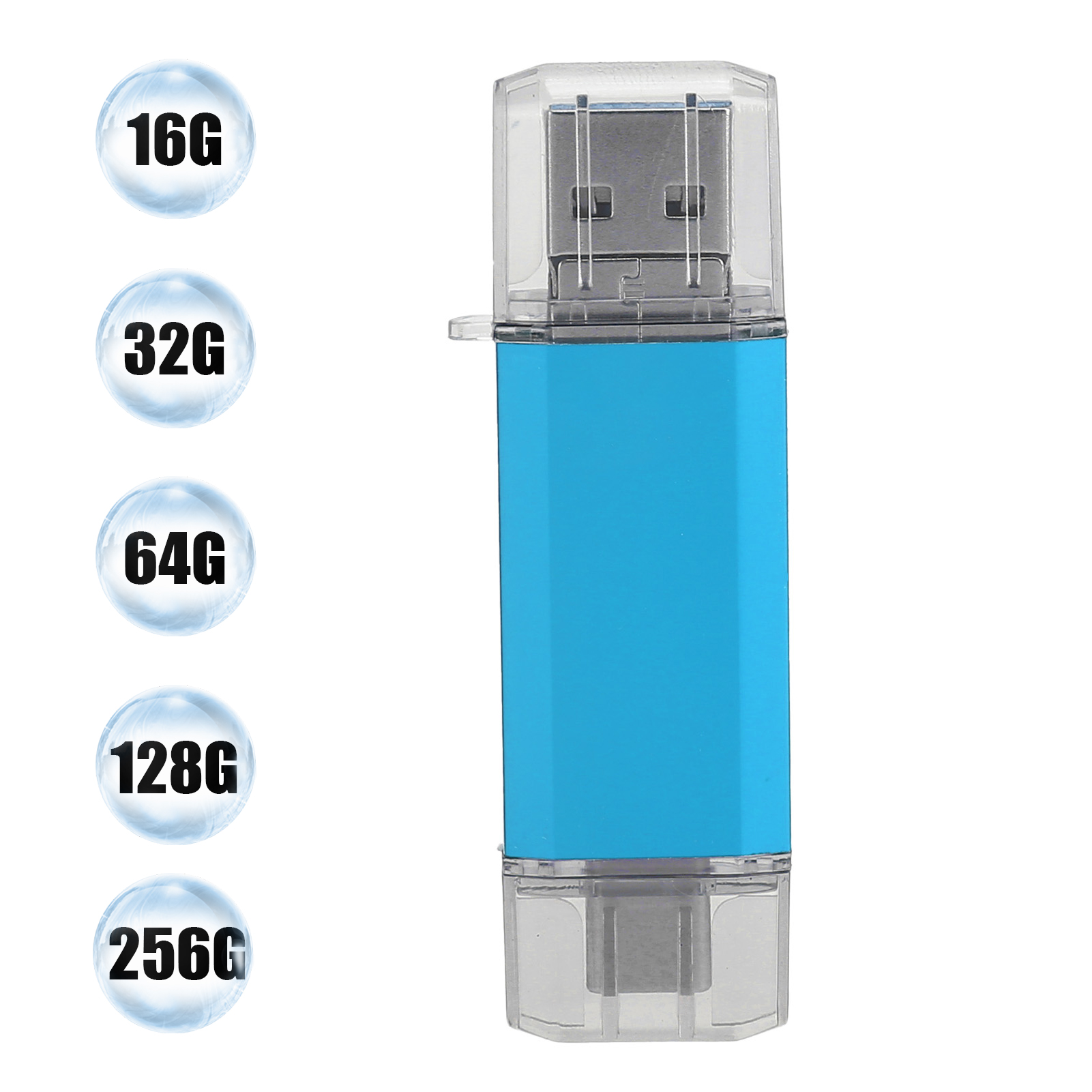 U Disk 3-in 1 HighSpeed Blue USB3.0 Flash Disk For Mobile Phones Computers FY - Afbeelding 34 van 35