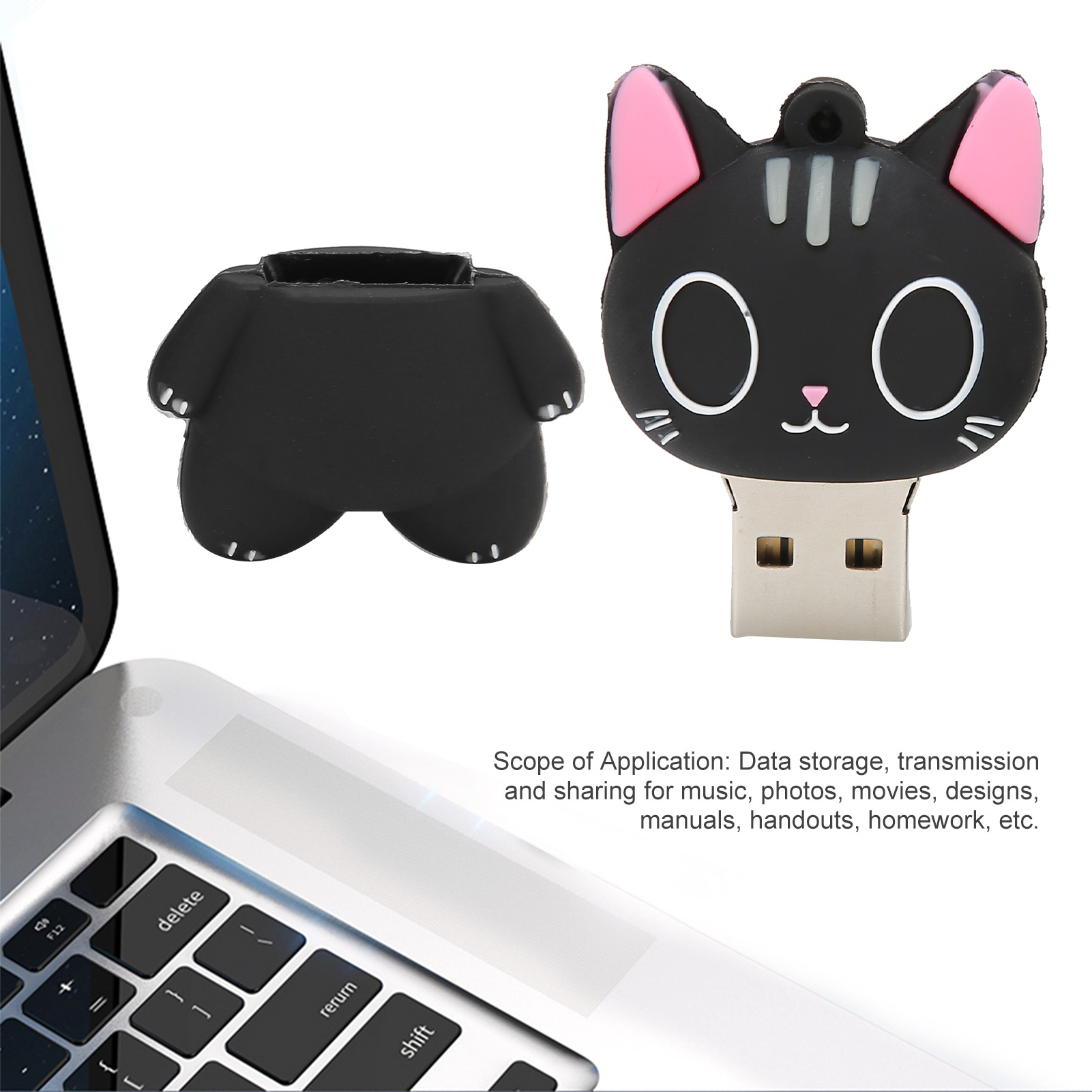 Cartoon Cat Pattern USB Flash Drive Data Picture Music Movie Files Storage U FY - Afbeelding 12 van 19