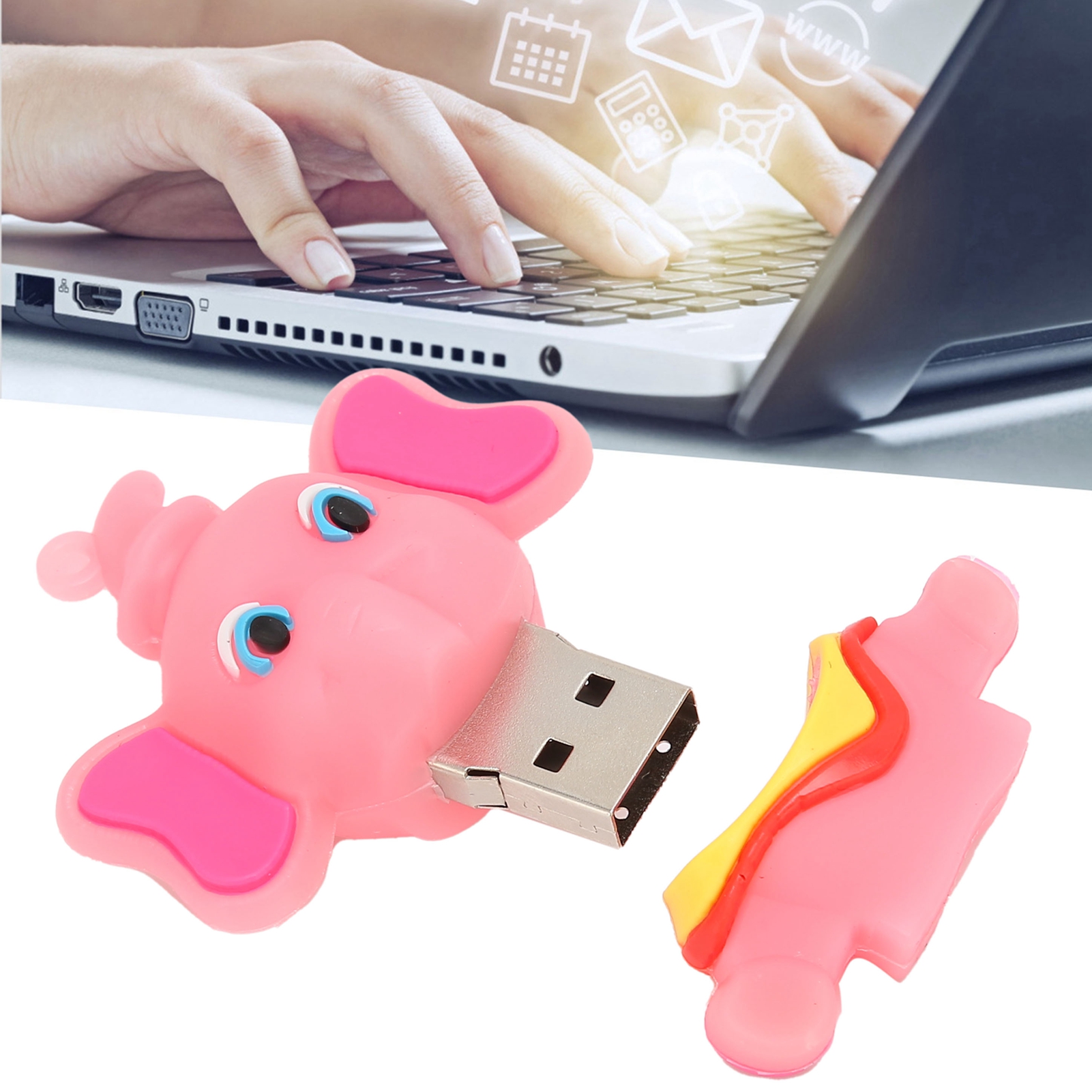 Cartoon U Disk Compatible Optional Memory Cute Elephant Memory Stick For Data FY - Afbeelding 34 van 34