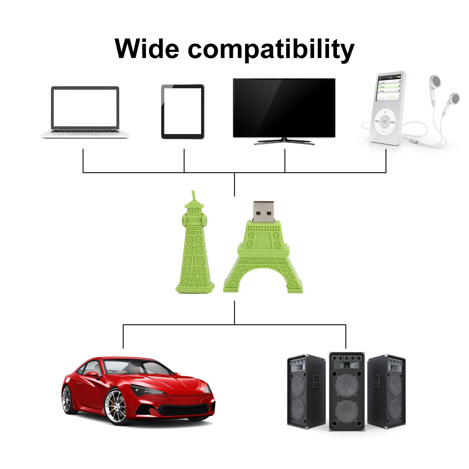 Cartoon Flash Disk Compatible Optional Storage Tower Pattern USB Flash Drive GSA - Afbeelding 25 van 33