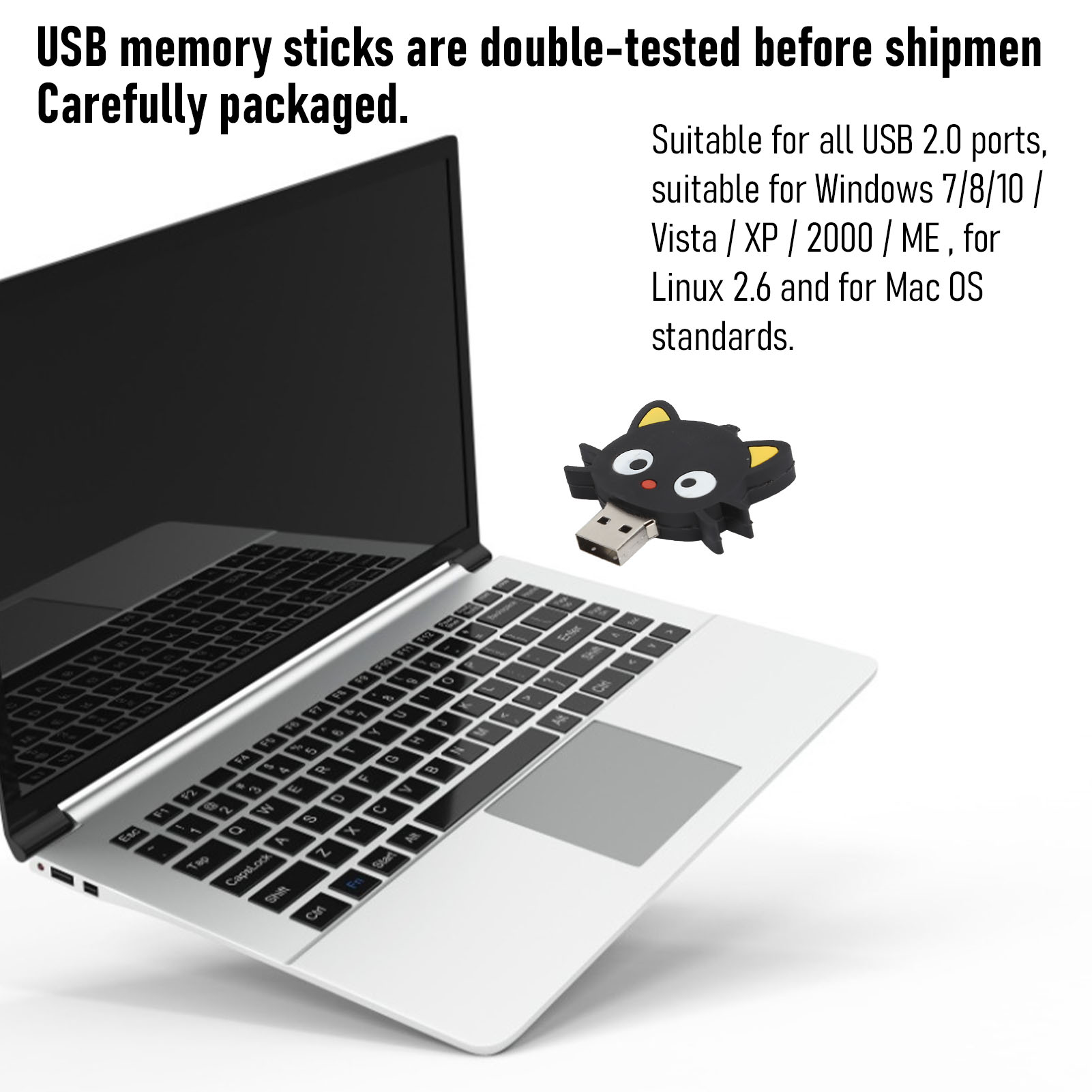 USB 2.0 Flash Drive Cat Shape Universal Memory Stick Cartoon Design Cute Prac CB - Afbeelding 31 van 35
