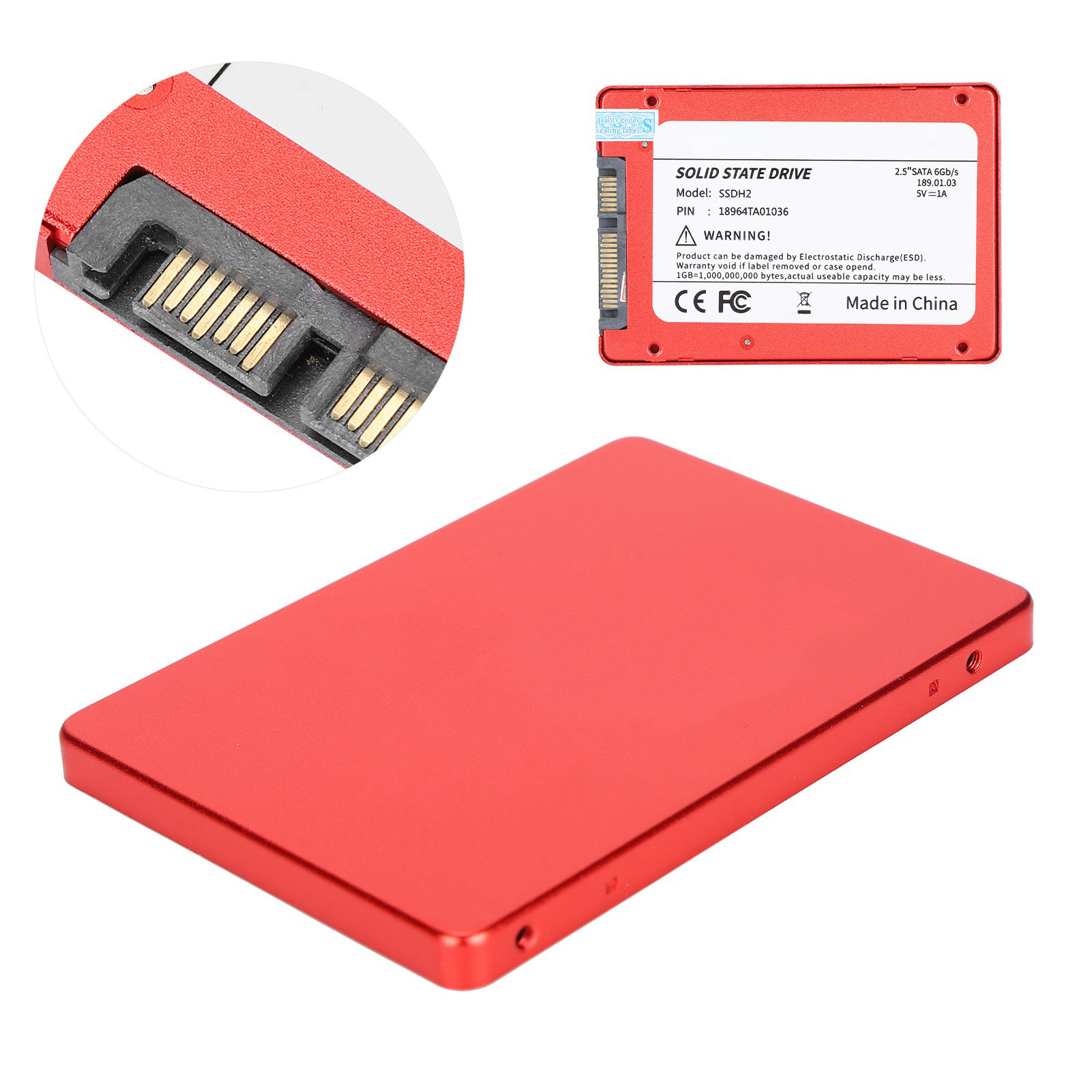 Hsthe Sea 2.5inch SSD Red High Speed Metal Hard Drive For Desktop Computer L SPM - Picture 27 of 38