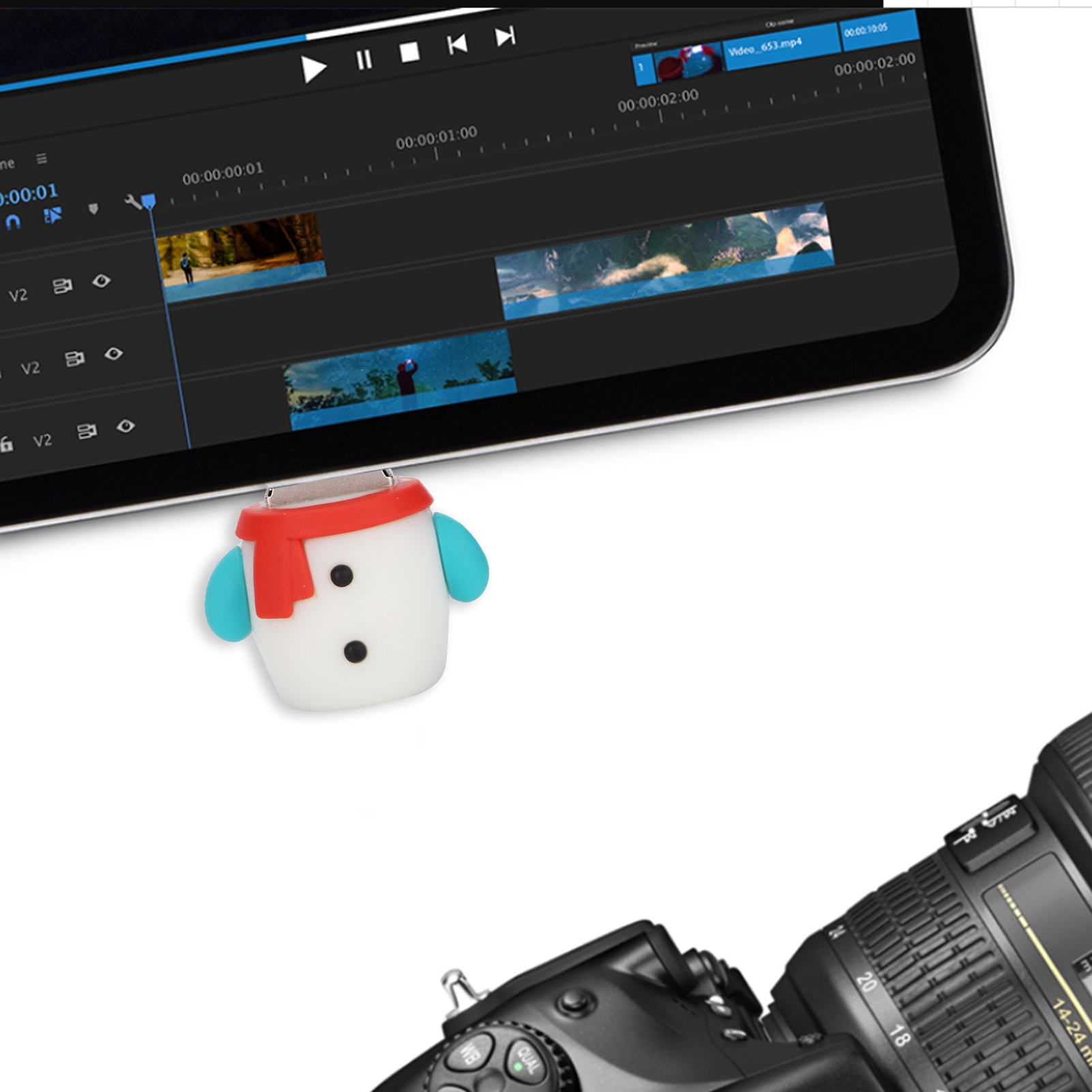 Memory Stick High Speed Plug And Play Lovely Snowman Shape Convenient Portabl CB - Afbeelding 23 van 34