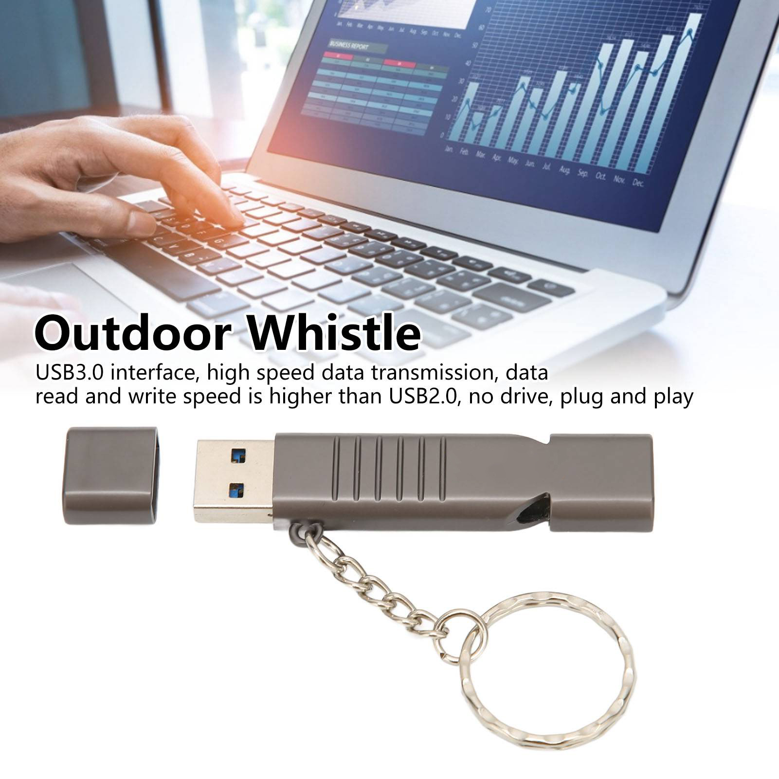 Whistle Flash Drive SOS Outdoor Waterproof 120dB Sound Multifunction Zinc All FY - Afbeelding 39 van 40
