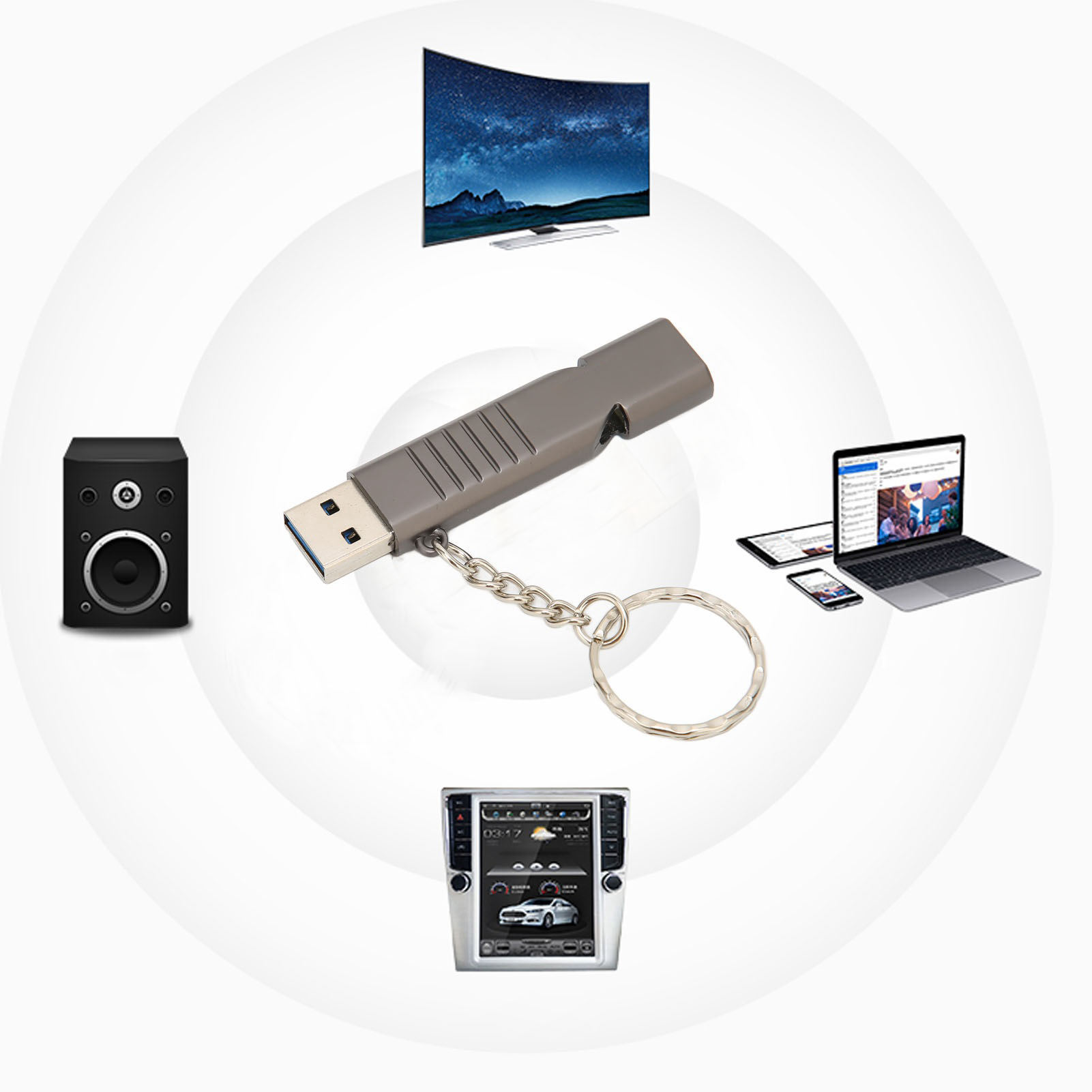 Whistle Flash Drive SOS Outdoor Waterproof 120dB Sound Multifunction Zinc All FY - Afbeelding 23 van 40