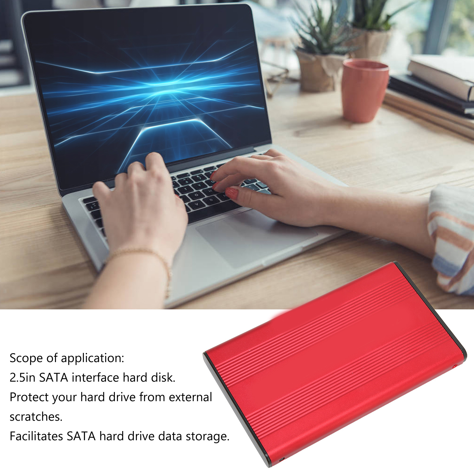 External Hard Drive Case USB 2.0 Interface To 480Mbps Transfer Material 2.5 - Afbeelding 31 van 35