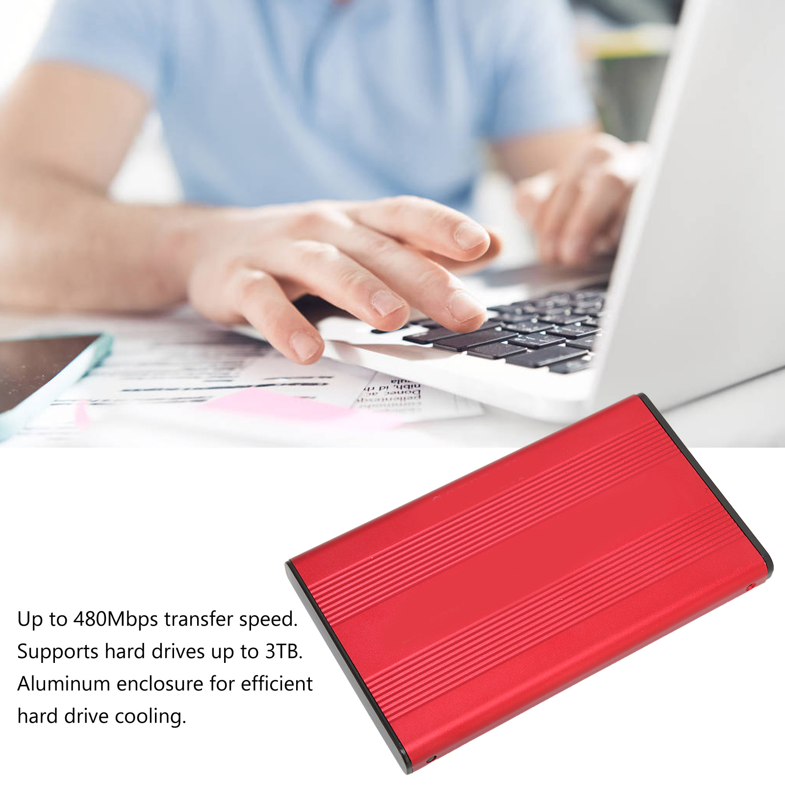 External Hard Drive Case USB 2.0 Interface To 480Mbps Transfer Material 2.5 - Afbeelding 33 van 35
