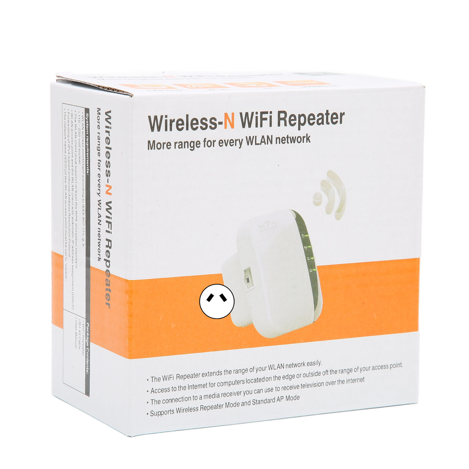 WIFI Extender 360° Wireless Coverage 300Mbp 2.4Ghz LAN Port 2 Modes Plug Design - Picture 19 of 24