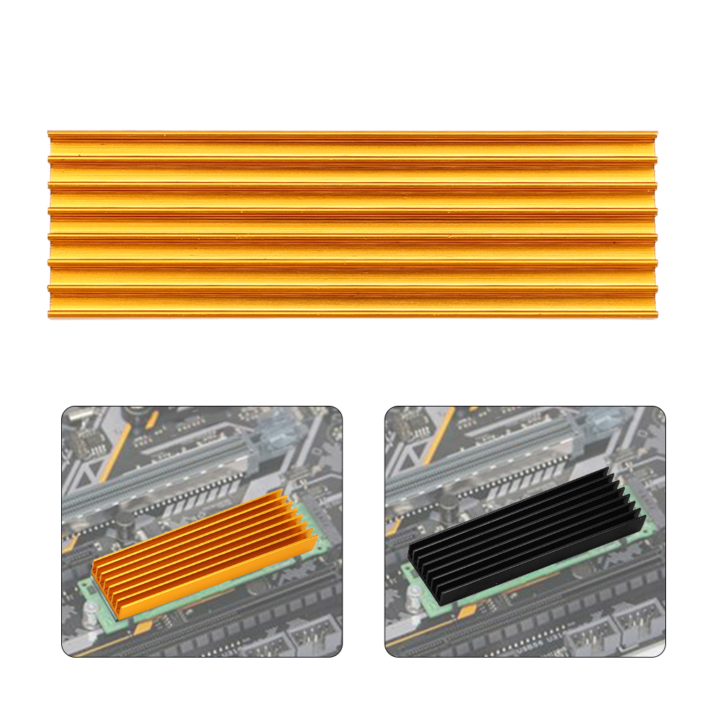 PCIE M.2 SSD 2280 Cooler Radiator Heat Sink Silicone Cooling Fin For Desktop FY - Afbeelding 10 van 12