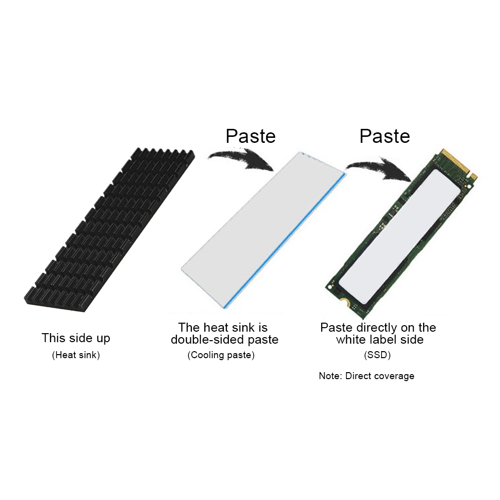 PCIE M.2 SSD 2280 Heat Sink Cooler Radiator Cooling Fin For Desktop Laptop C SD3 - Zdjęcie 9 z 13