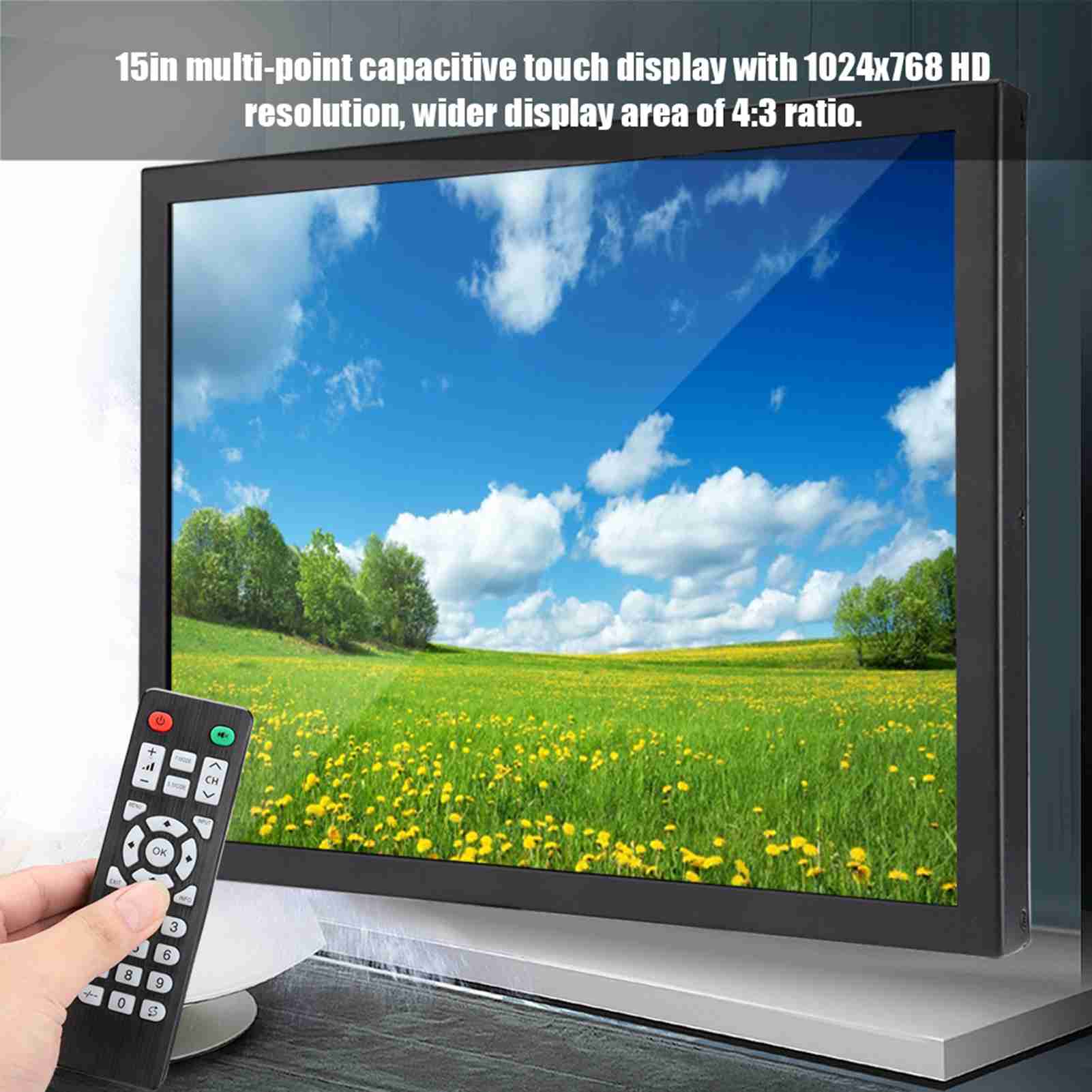 15in 1024x768 HD Full Metal Industrial Monitor /VGA/AV/BNC/USB G15 NEW - Afbeelding 16 van 18