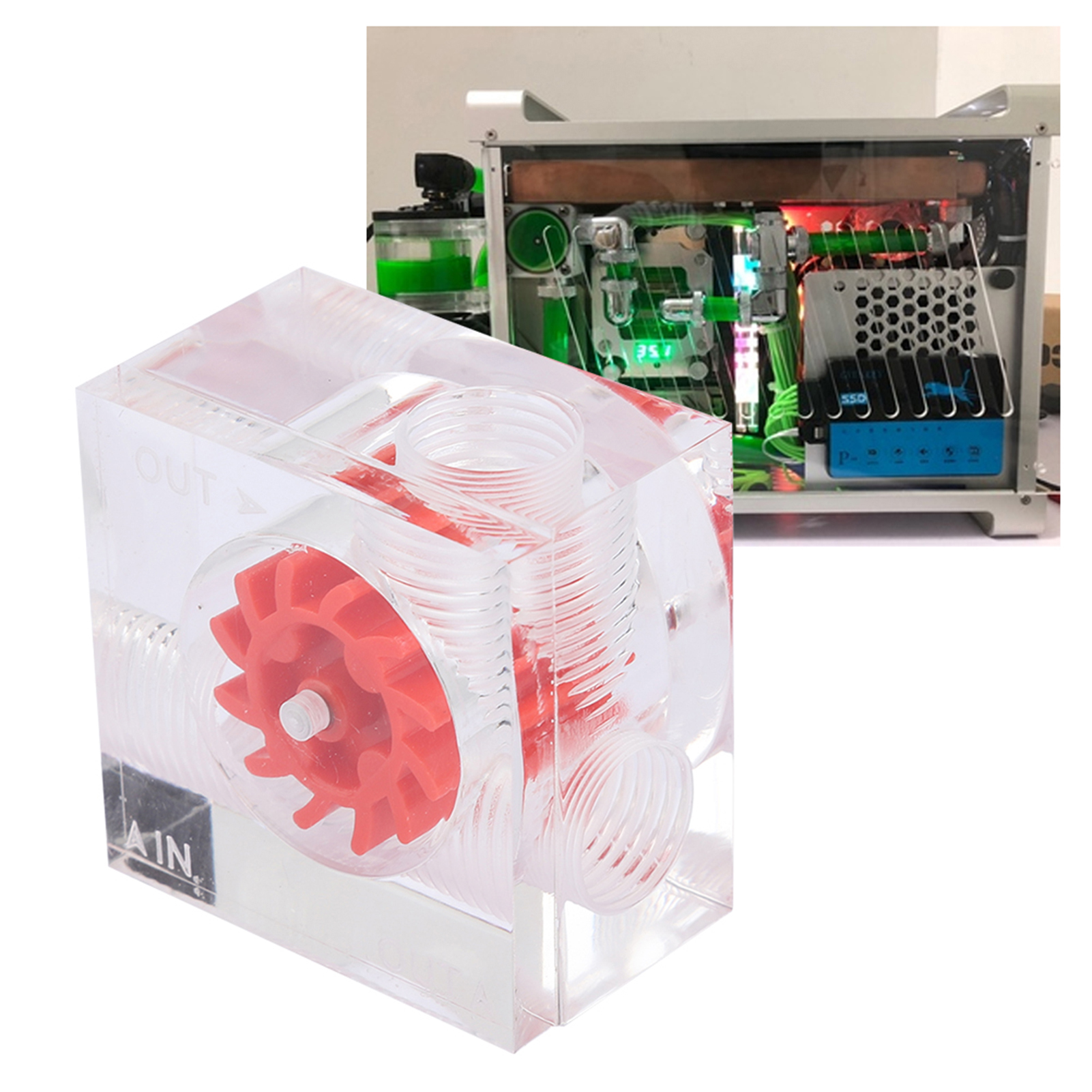 Water Cooling Flowing Indicator Acrylic G1/4in Thread Computer Accessories LS CB - Afbeelding 16 van 21