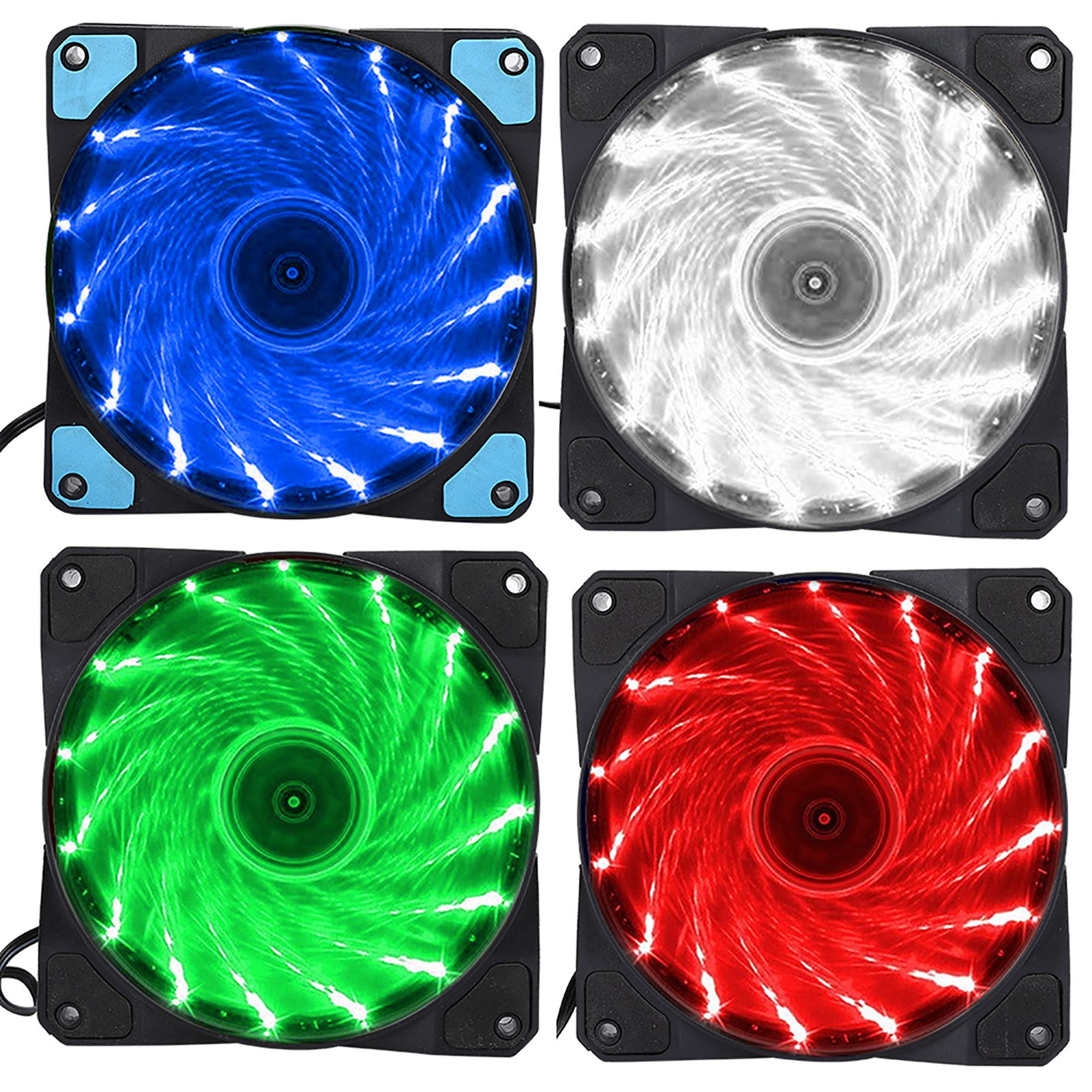 Chassis Fan Computer Kühler PC Zubehör 3-Draht 15-Licht Mute LED Streamer B GFL - Afbeelding 16 van 23