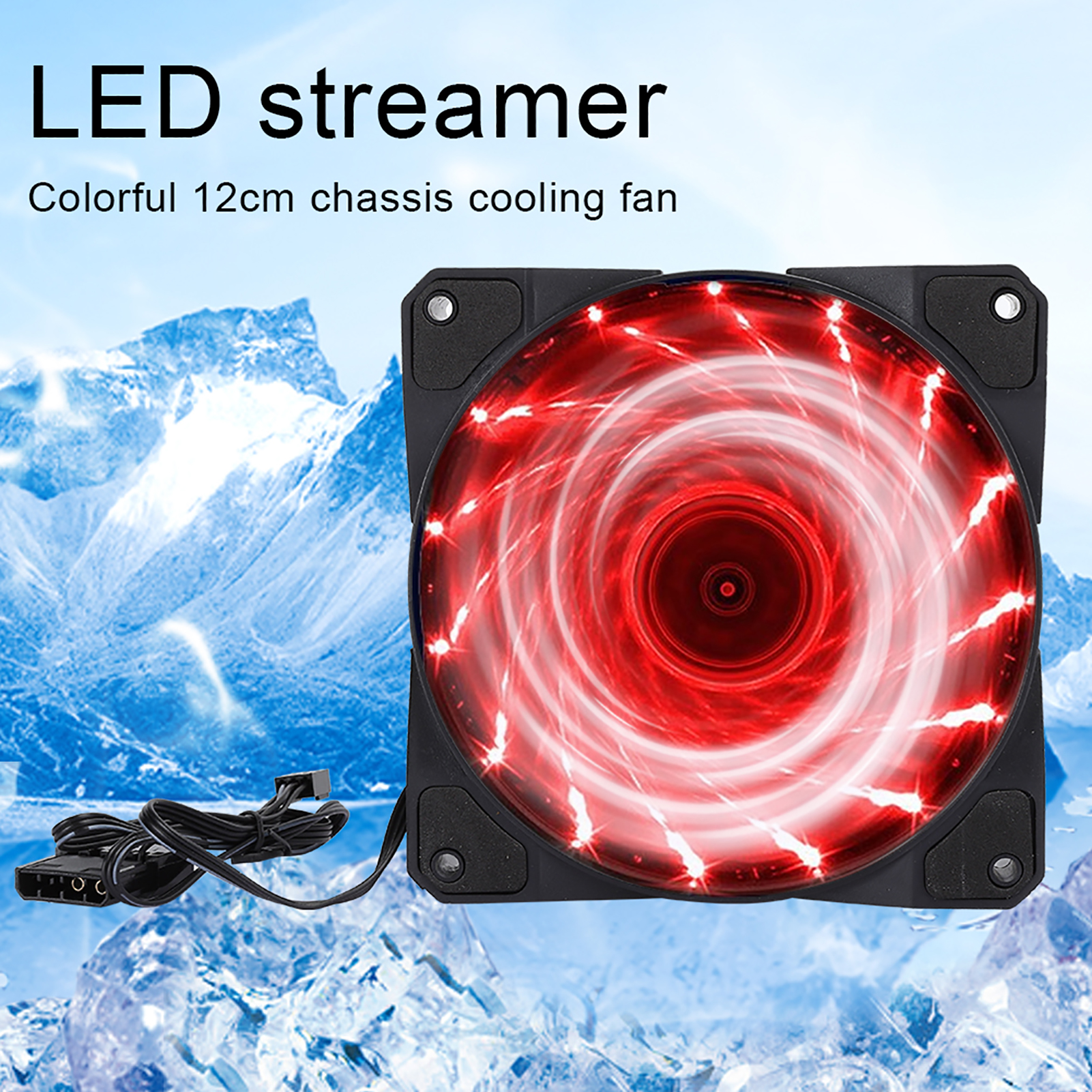 Chassis Fan Computer Kühler PC Zubehör 3-Draht 15-Licht Mute LED Streamer B GFL - Afbeelding 12 van 23