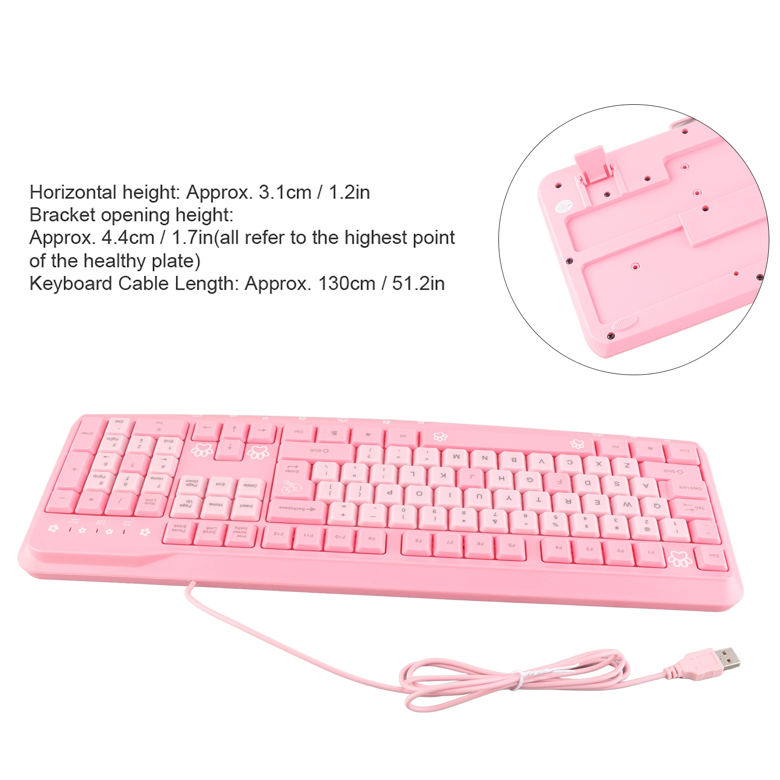Keyboard USB Wired UltraThin Cute Cartoon For Home Office Laptop Computer Un - Picture 22 of 24