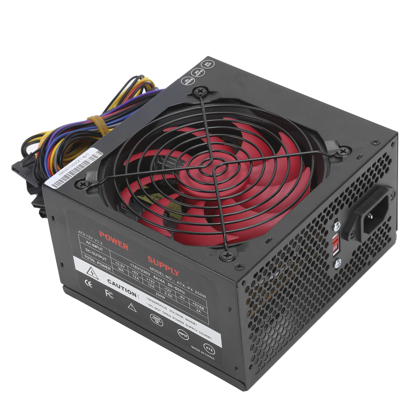 Power Supply For PC Computer Accessories Red Fan Manual Adjustable 115/230V A FY - Afbeelding 19 van 23