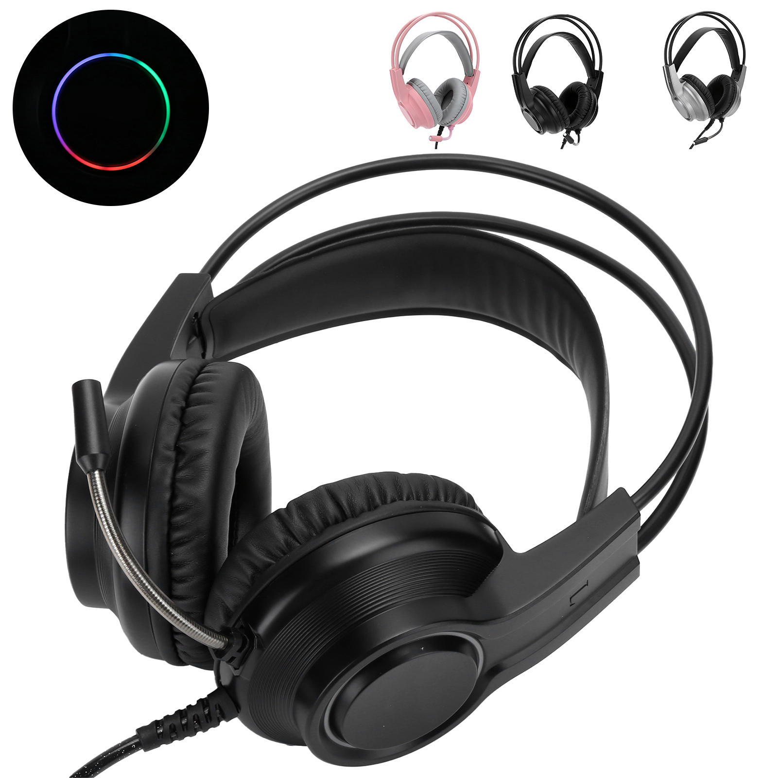 Wired Mic Headphones Gaming Headset HeadMounted Earphone Desktop Supplies 7.1 FY - Afbeelding 26 van 26