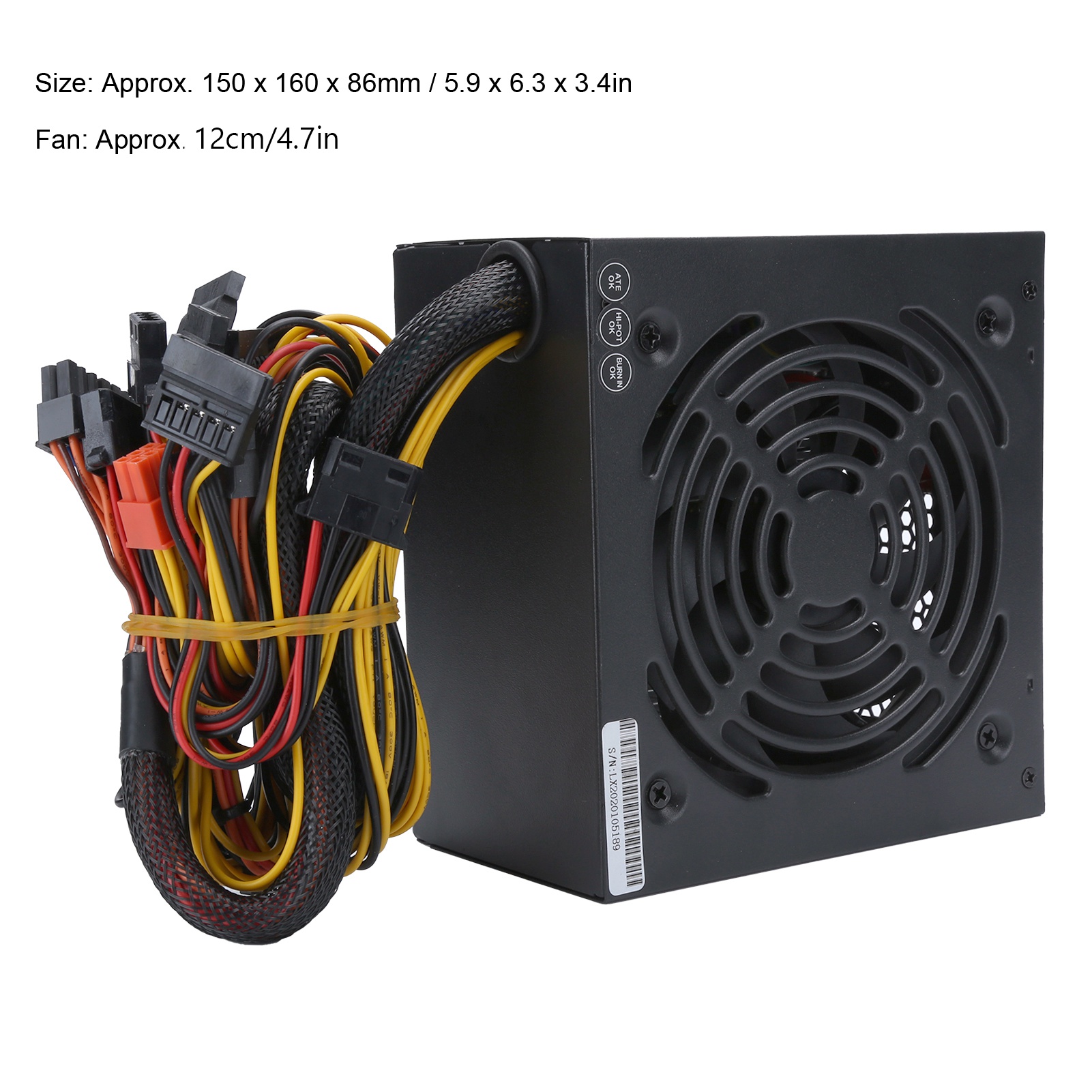 Computer Power Supply Desktop Accessories Mute Fan Manual Adjustable 115/230V CB - Afbeelding 19 van 24