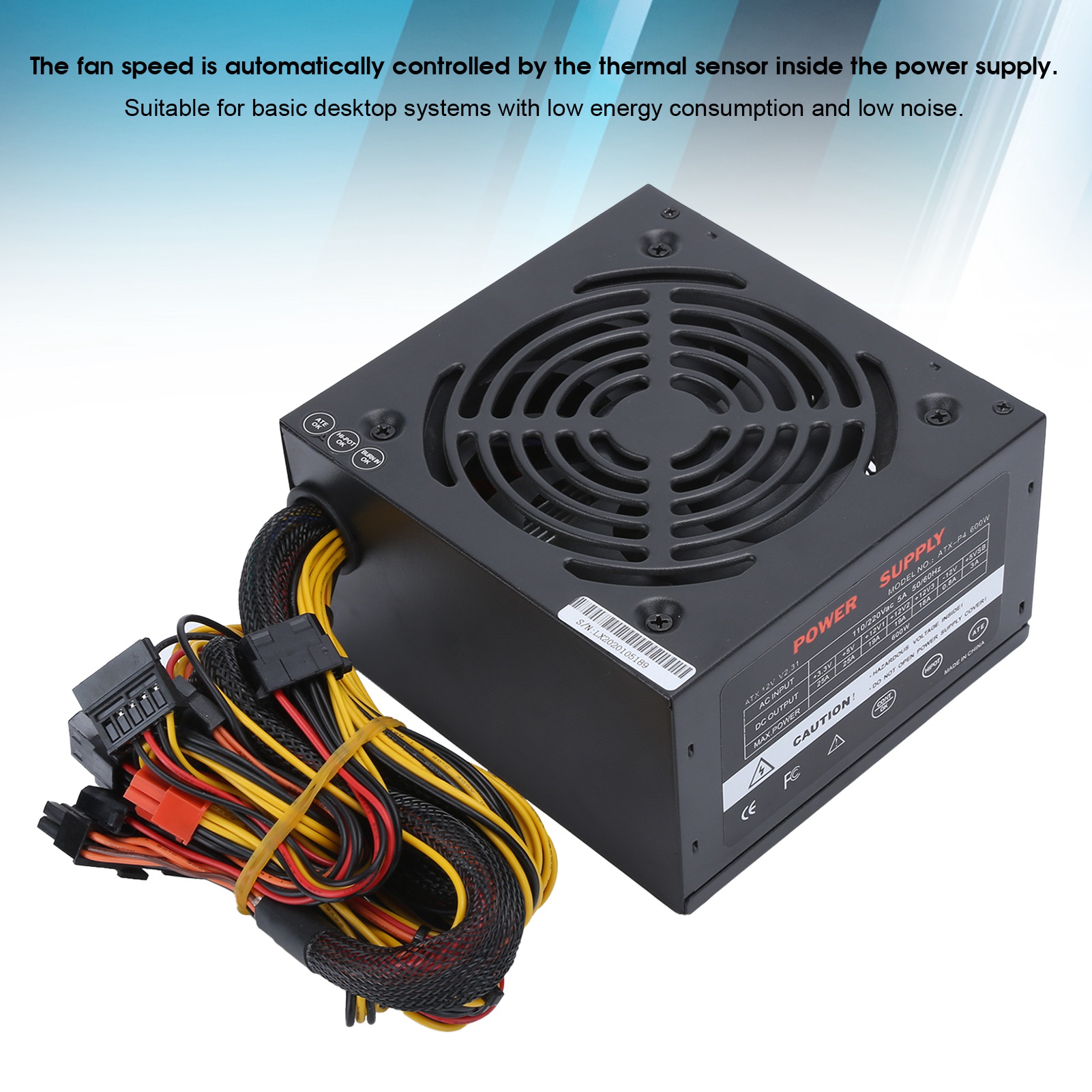 Computer Power Supply Desktop Accessories Mute Fan Manual Adjustable 115/230V CB - Afbeelding 21 van 24